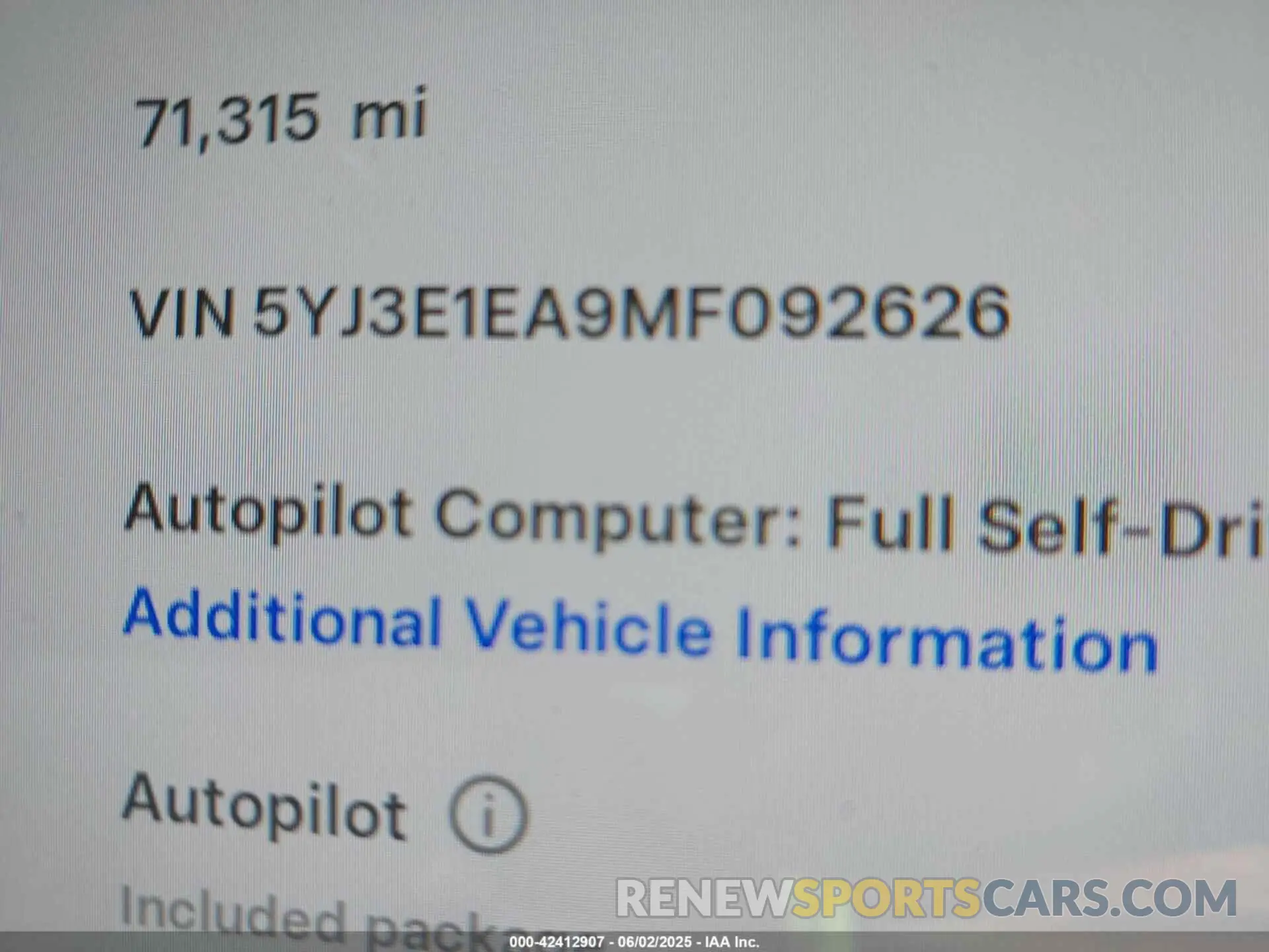 9 fotografías del automóvil dañado 5YJ3E1EA9MF092626 TESLA MODEL 3 2021