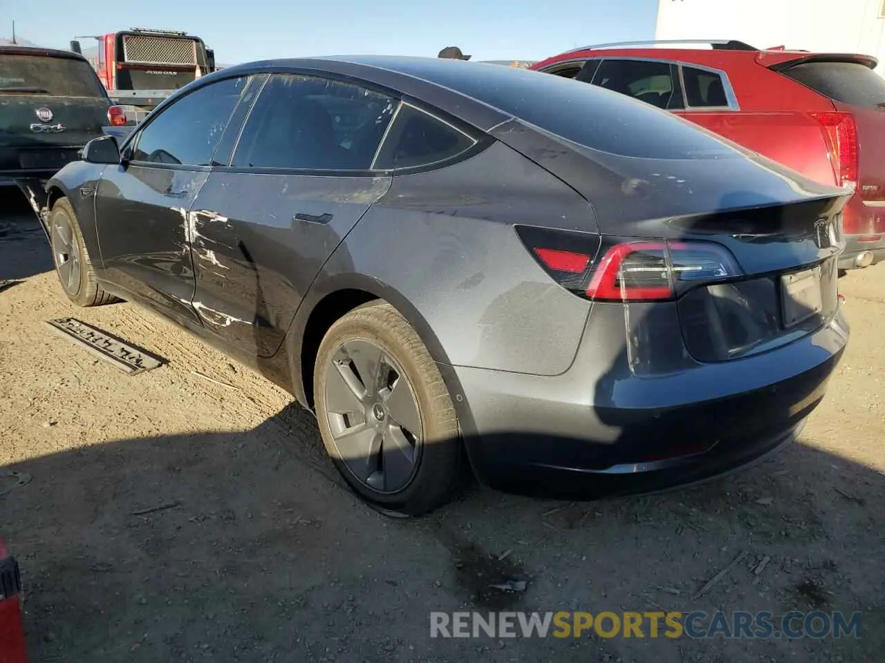 2 fotografías del automóvil dañado 5YJ3E1EA9MF096143 TESLA MODEL 3 2021