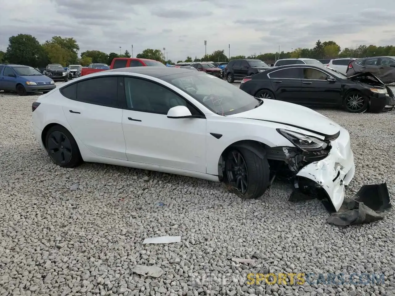 4 fotografías del automóvil dañado 5YJ3E1EA9MF096207 TESLA MODEL 3 2021