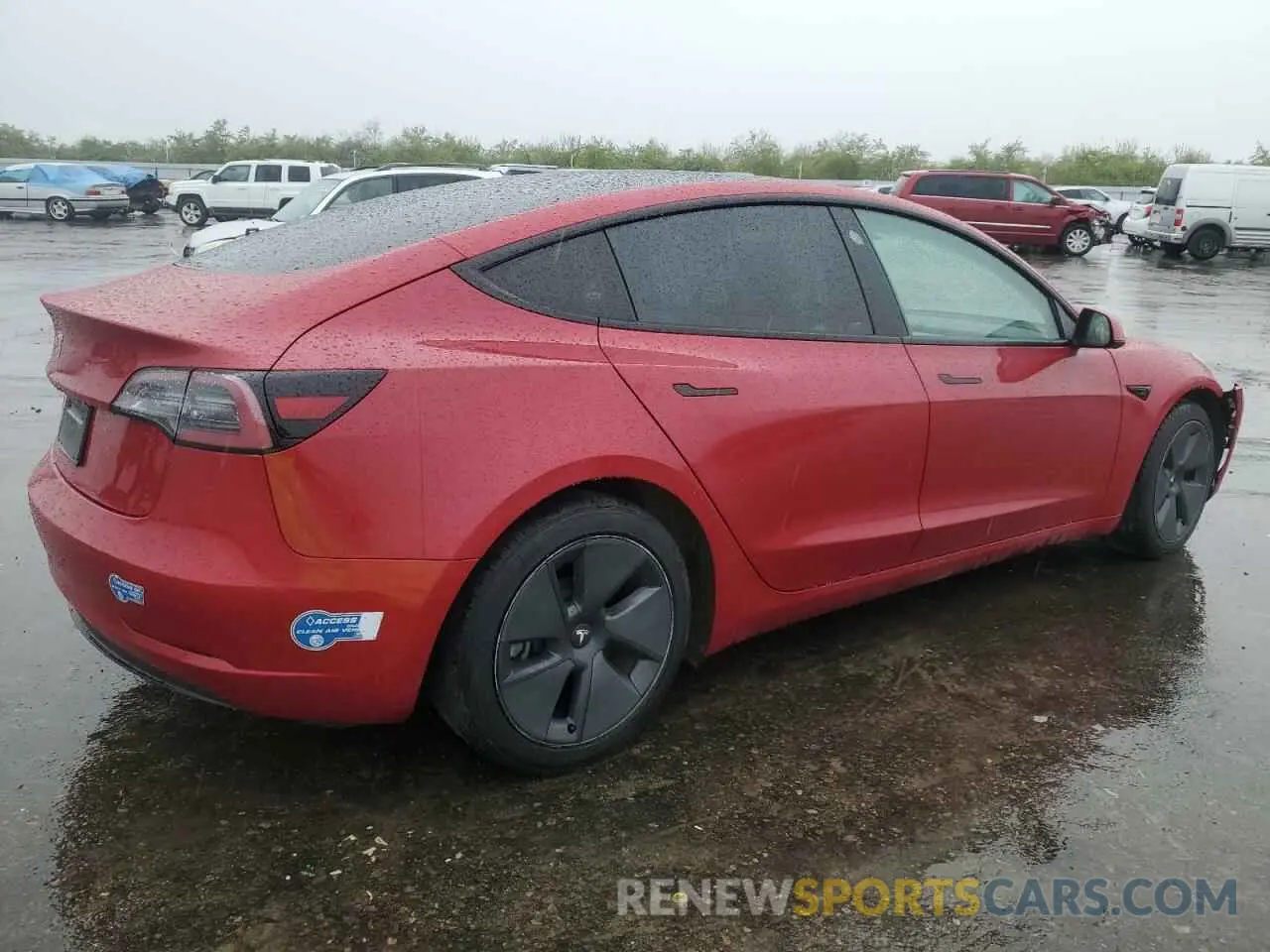 3 fotografías del automóvil dañado 5YJ3E1EA9MF870214 TESLA MODEL 3 2021