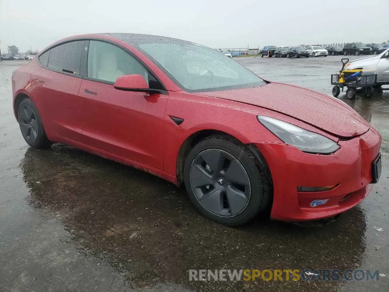 4 fotografías del automóvil dañado 5YJ3E1EA9MF870214 TESLA MODEL 3 2021