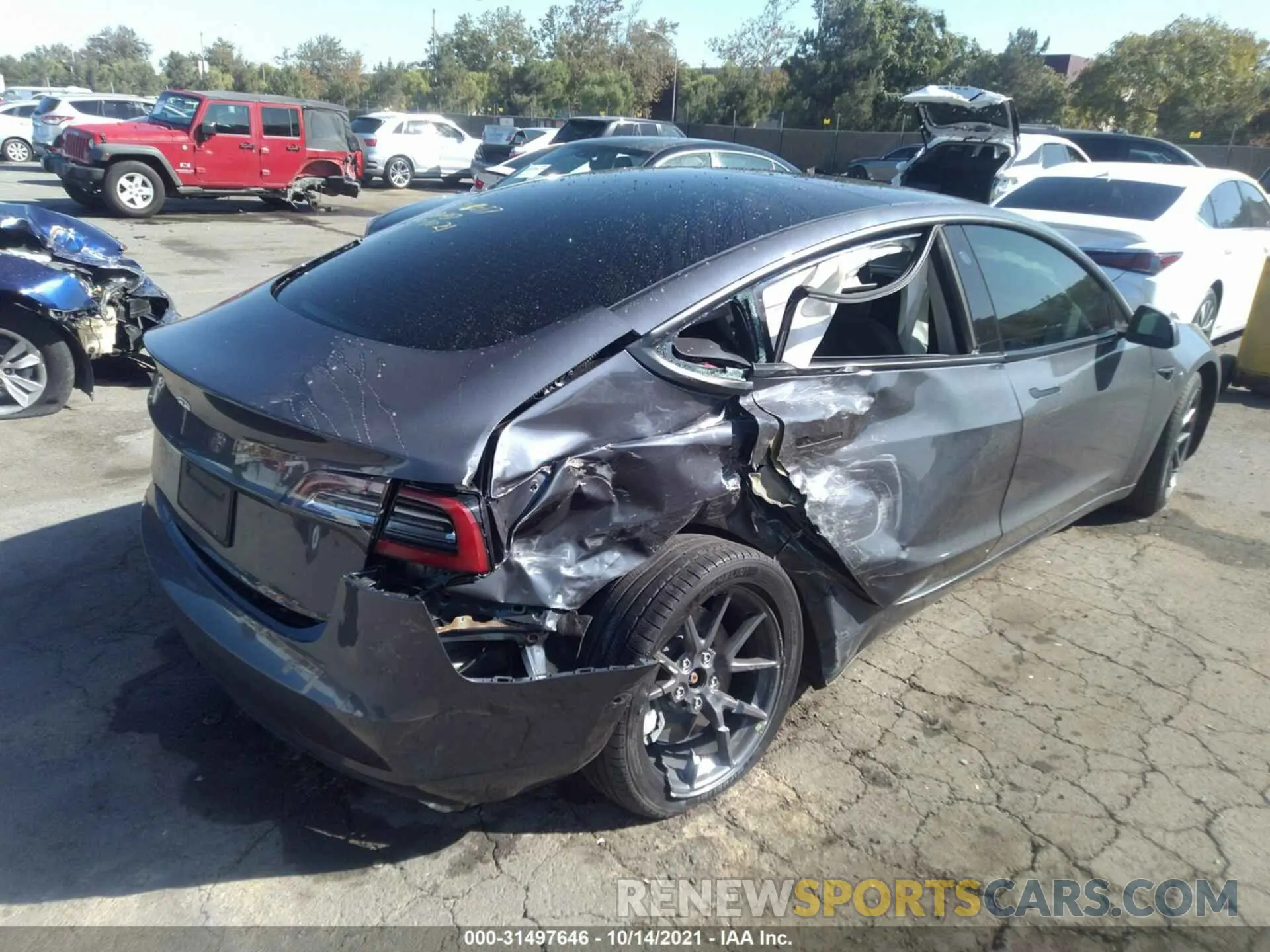 6 fotografías del automóvil dañado 5YJ3E1EA9MF873100 TESLA MODEL 3 2021