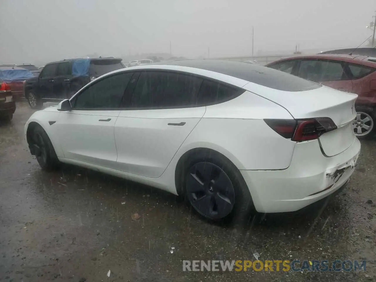 2 fotografías del automóvil dañado 5YJ3E1EA9MF907911 TESLA MODEL 3 2021