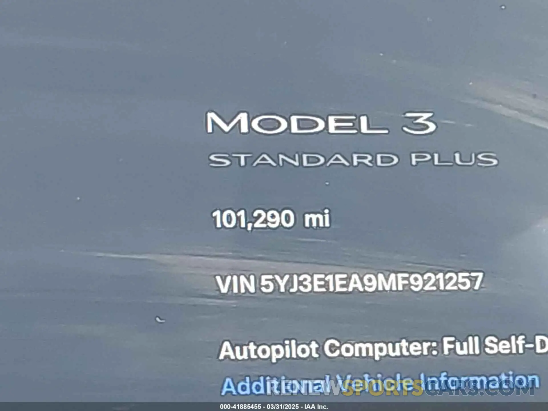 16 fotografías del automóvil dañado 5YJ3E1EA9MF921257 TESLA MODEL 3 2021