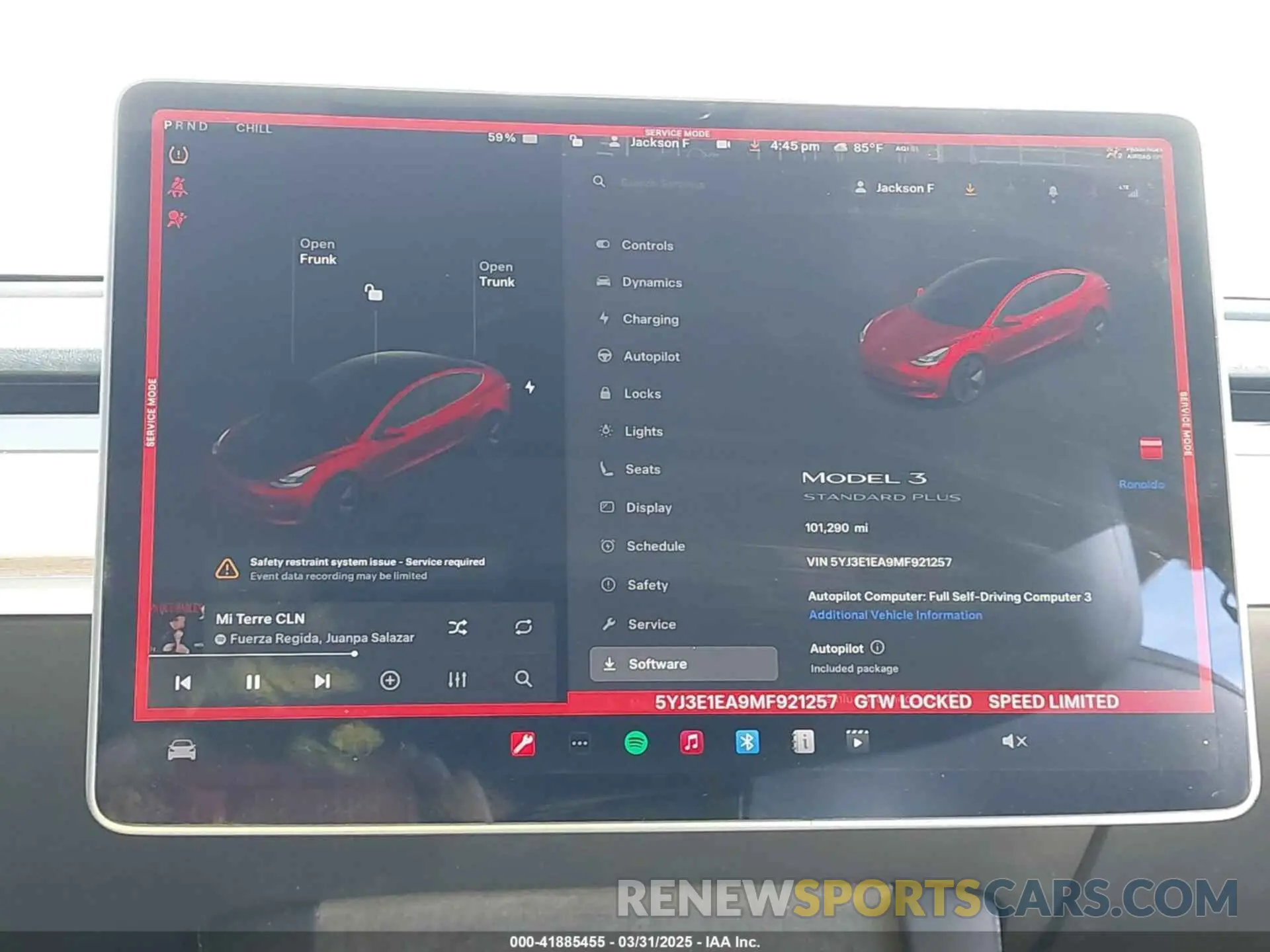 18 fotografías del automóvil dañado 5YJ3E1EA9MF921257 TESLA MODEL 3 2021