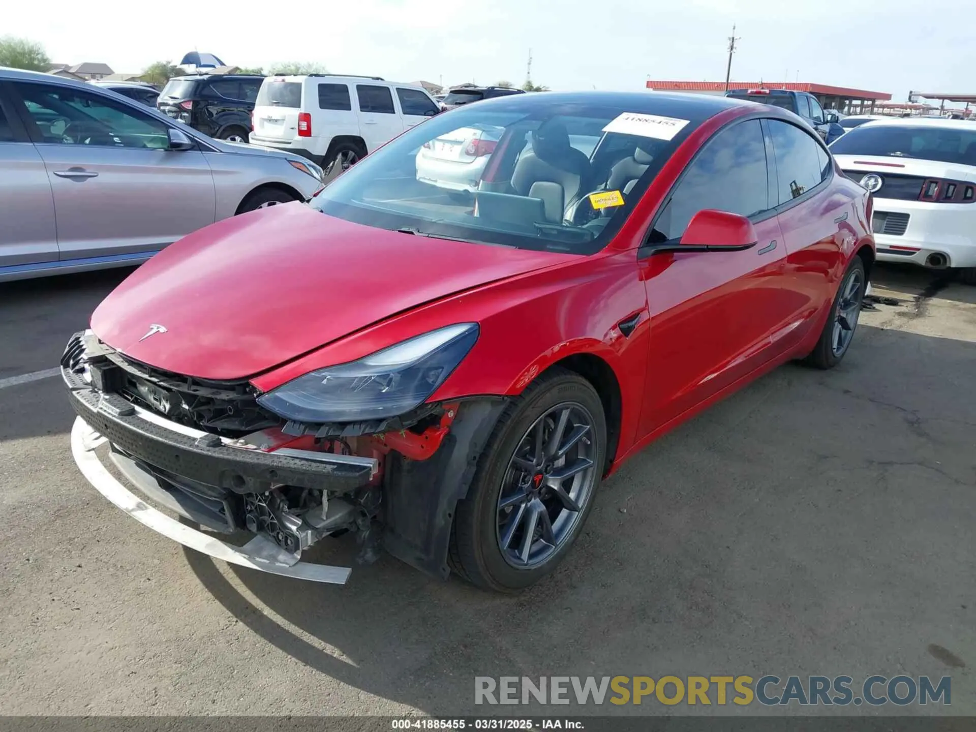 2 fotografías del automóvil dañado 5YJ3E1EA9MF921257 TESLA MODEL 3 2021