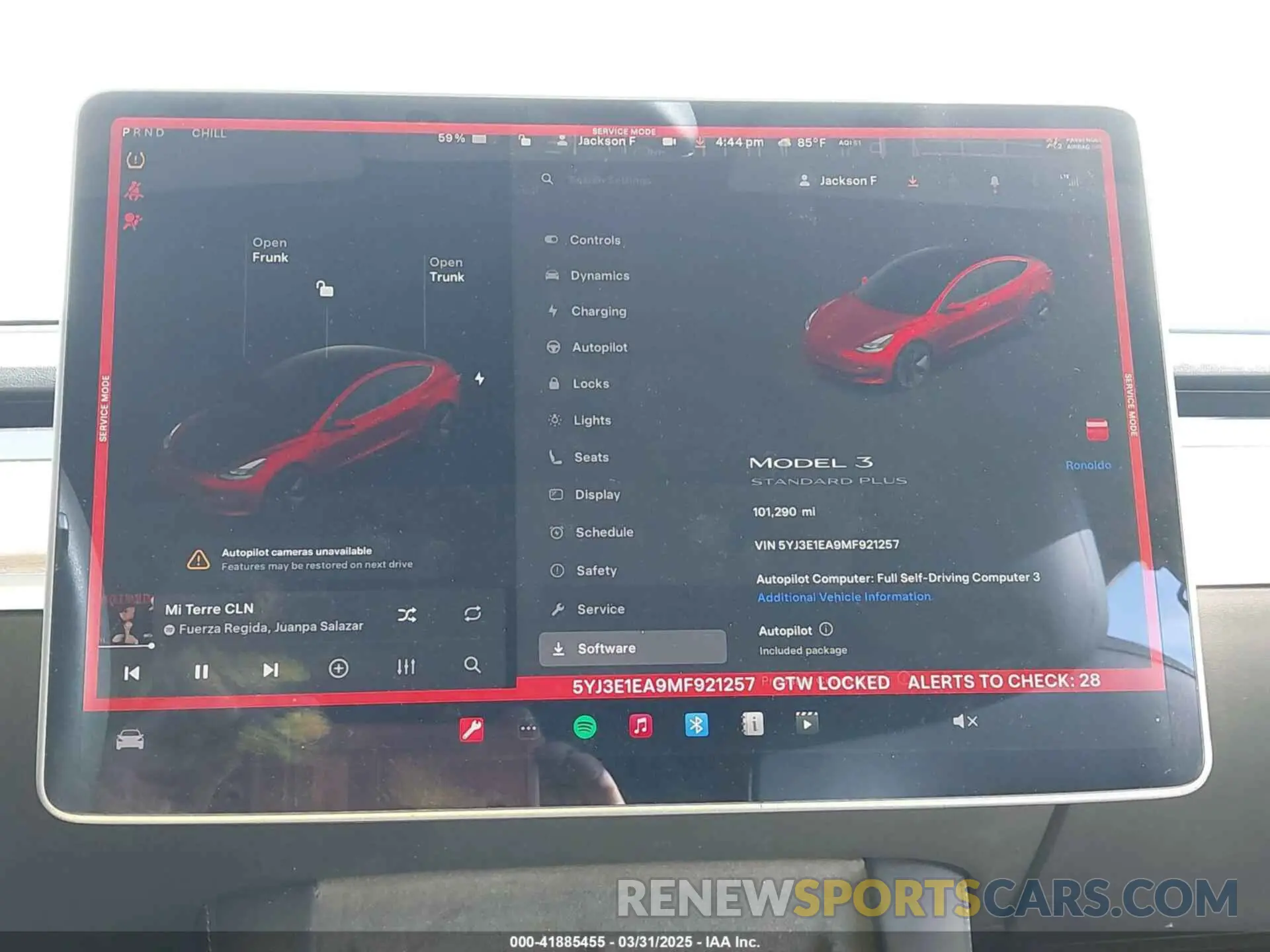 7 fotografías del automóvil dañado 5YJ3E1EA9MF921257 TESLA MODEL 3 2021
