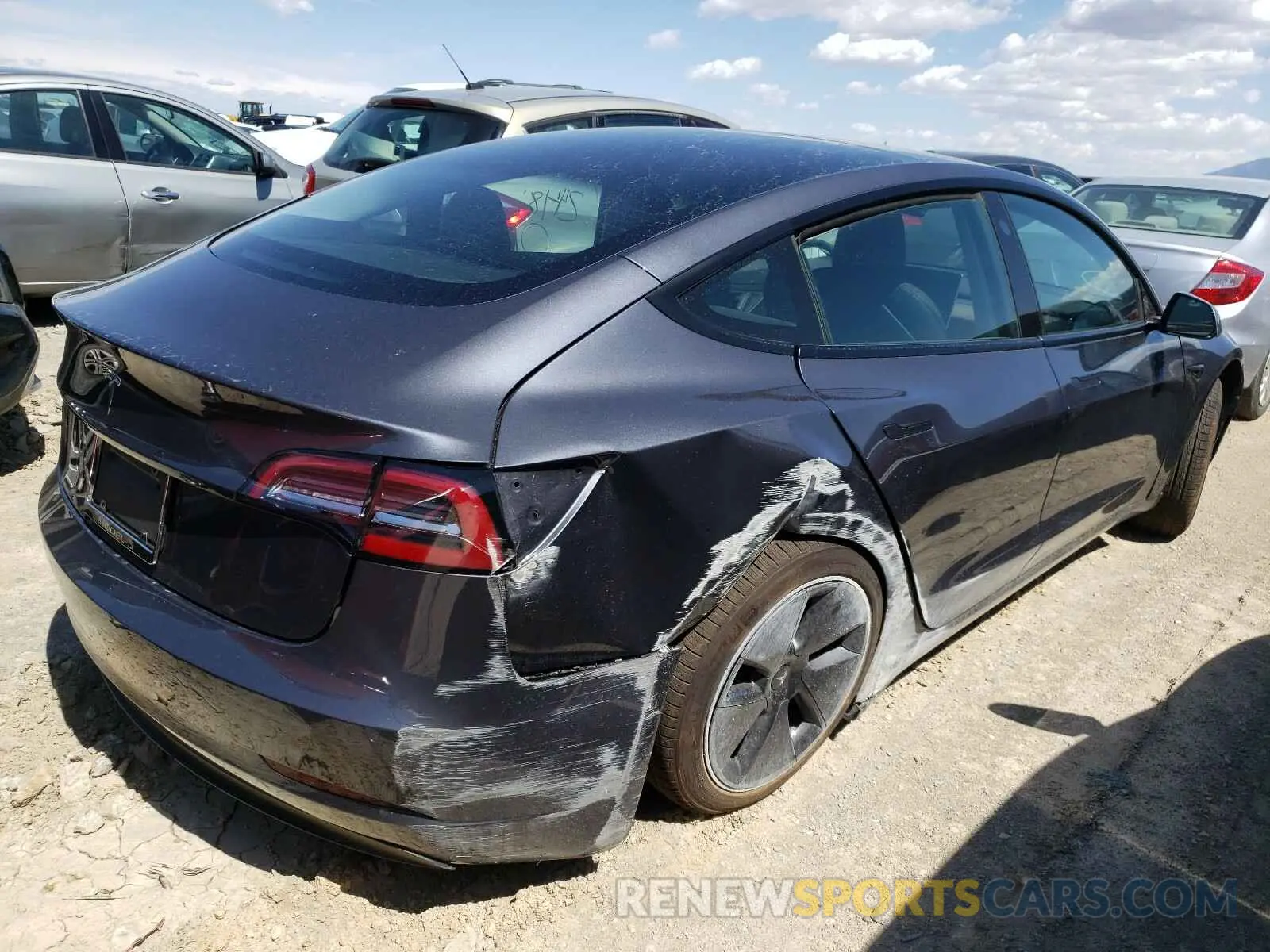 4 fotografías del automóvil dañado 5YJ3E1EA9MF943100 TESLA MODEL 3 2021