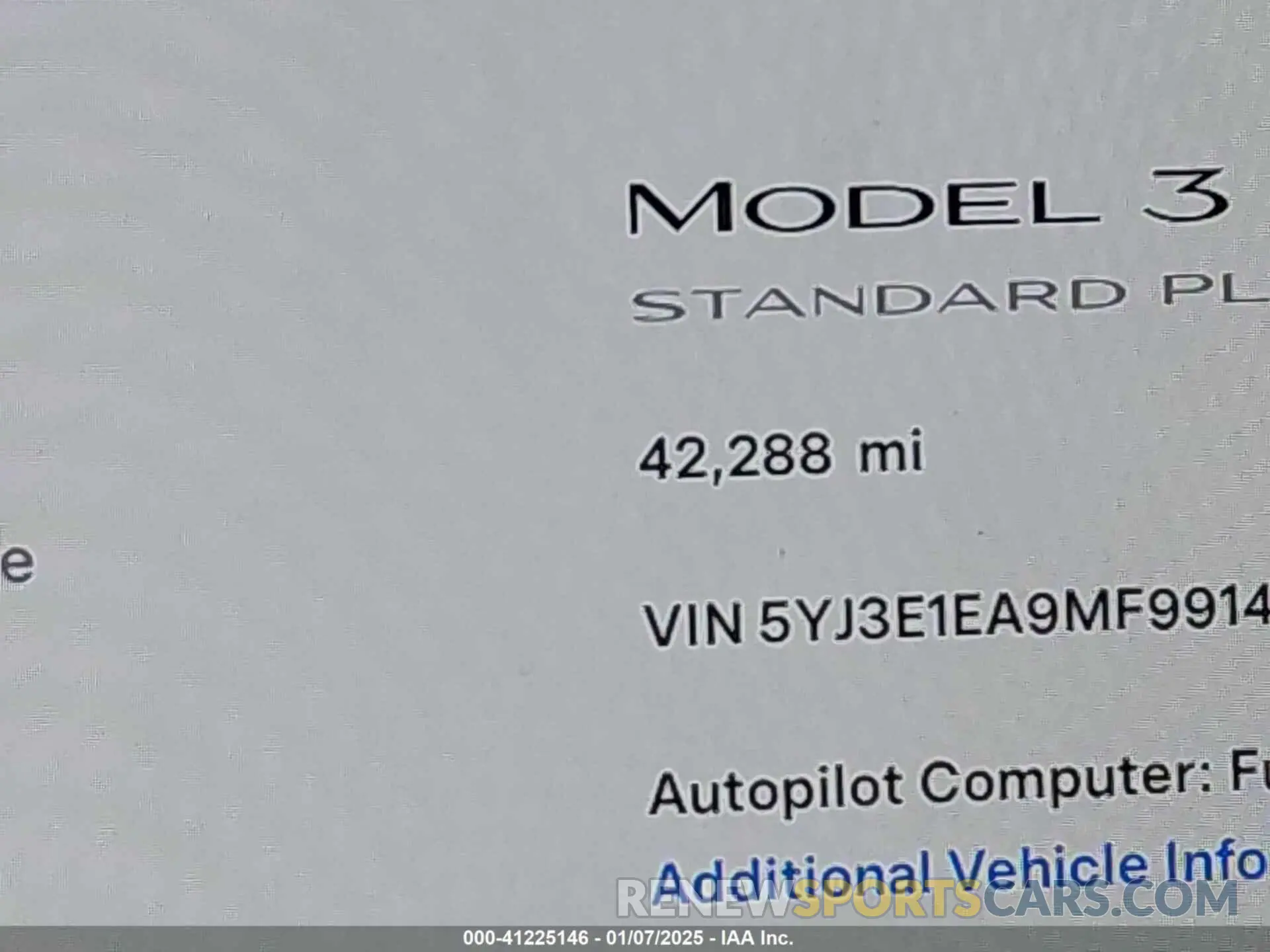 16 fotografías del automóvil dañado 5YJ3E1EA9MF991454 TESLA MODEL 3 2021