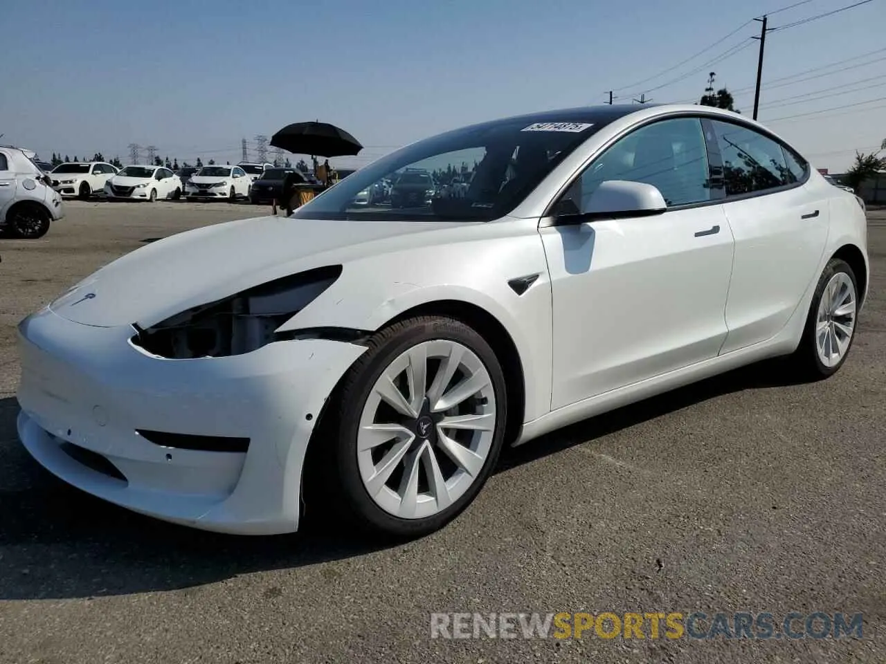 1 fotografías del automóvil dañado 5YJ3E1EAXMF068402 TESLA MODEL 3 2021