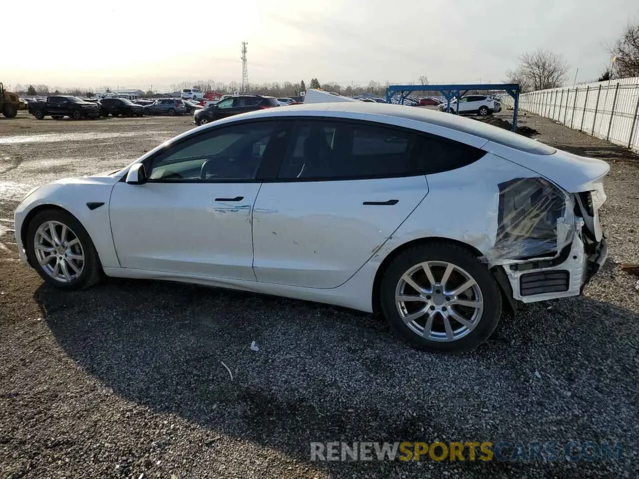 2 fotografías del automóvil dañado 5YJ3E1EAXMF083496 TESLA MODEL 3 2021