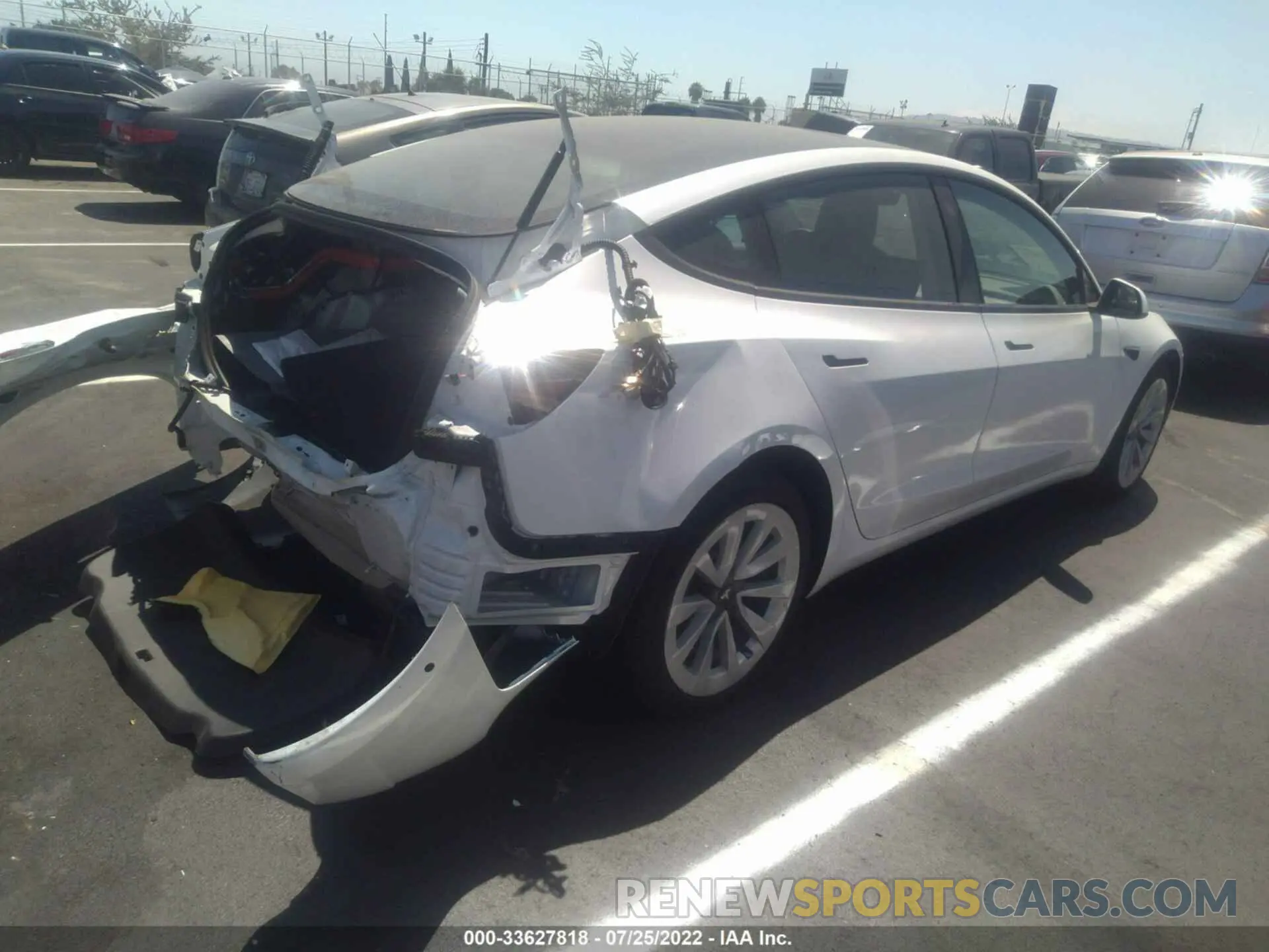 4 fotografías del automóvil dañado 5YJ3E1EAXMF084874 TESLA MODEL 3 2021