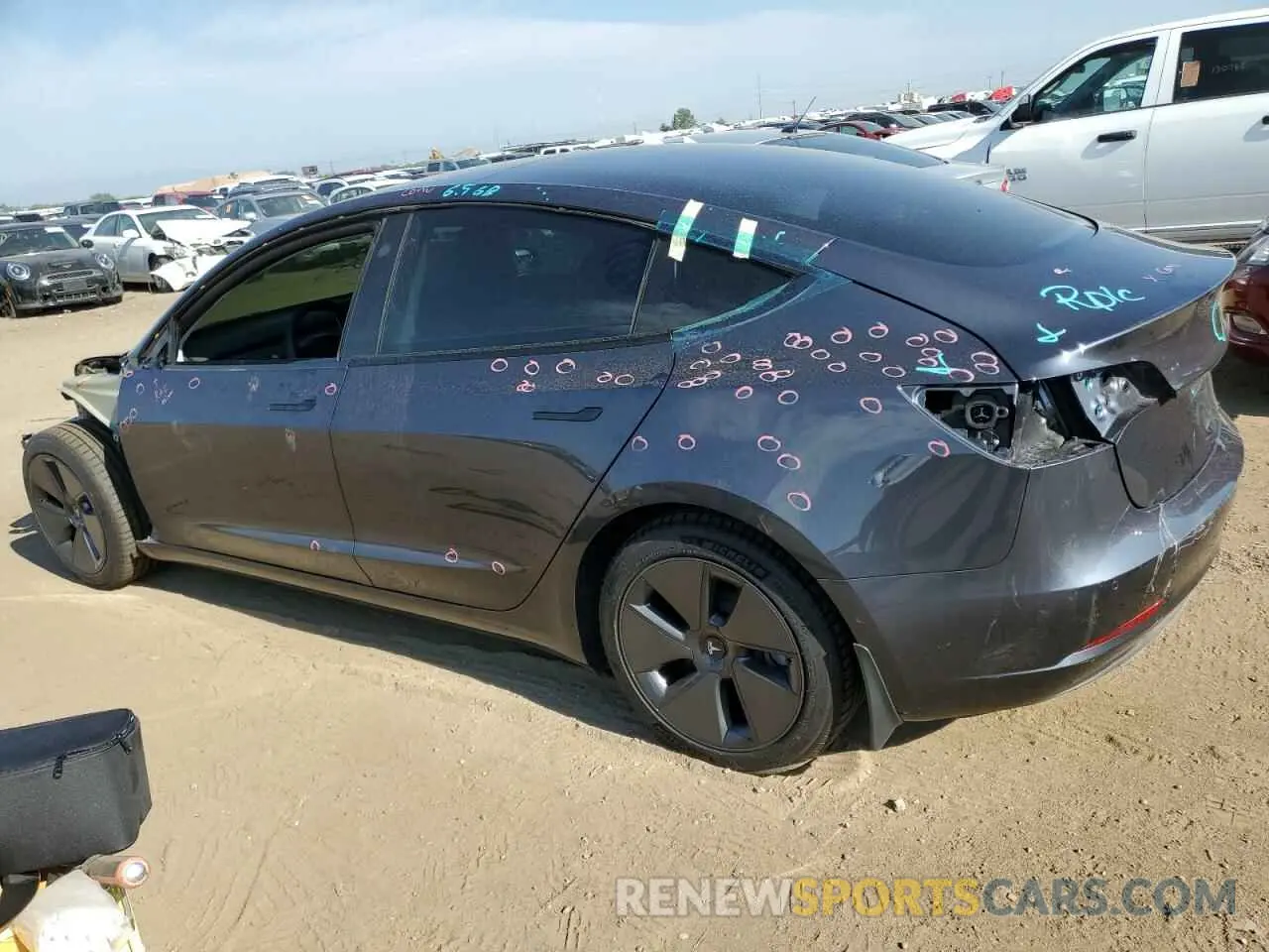 2 fotografías del automóvil dañado 5YJ3E1EAXMF087516 TESLA MODEL 3 2021