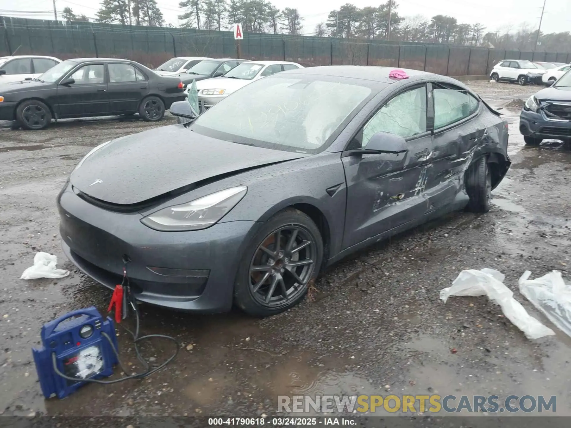 2 fotografías del automóvil dañado 5YJ3E1EAXMF087841 TESLA MODEL 3 2021