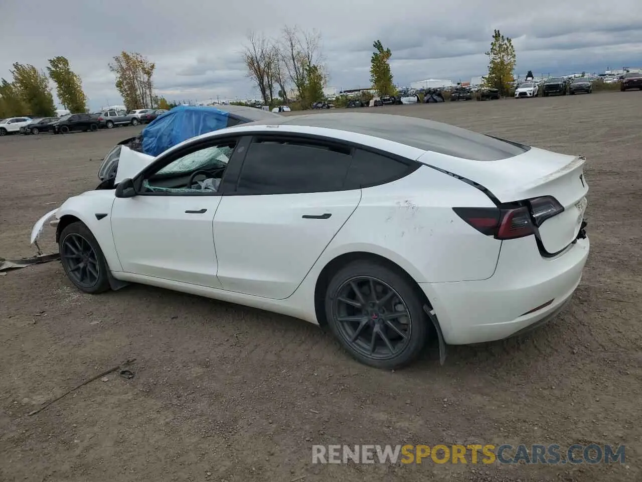 2 fotografías del automóvil dañado 5YJ3E1EAXMF094112 TESLA MODEL 3 2021