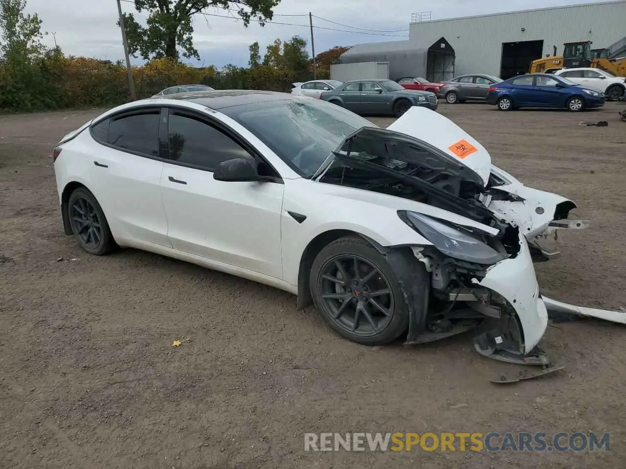 4 fotografías del automóvil dañado 5YJ3E1EAXMF094112 TESLA MODEL 3 2021