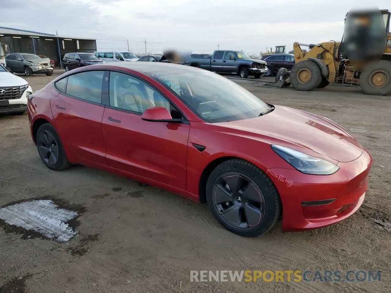4 fotografías del automóvil dañado 5YJ3E1EAXMF094935 TESLA MODEL 3 2021