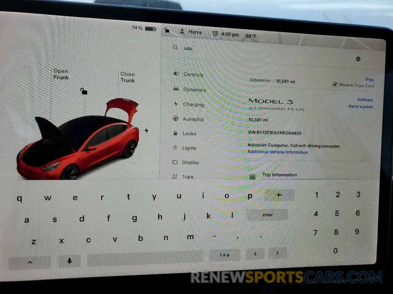 9 fotografías del automóvil dañado 5YJ3E1EAXMF094935 TESLA MODEL 3 2021