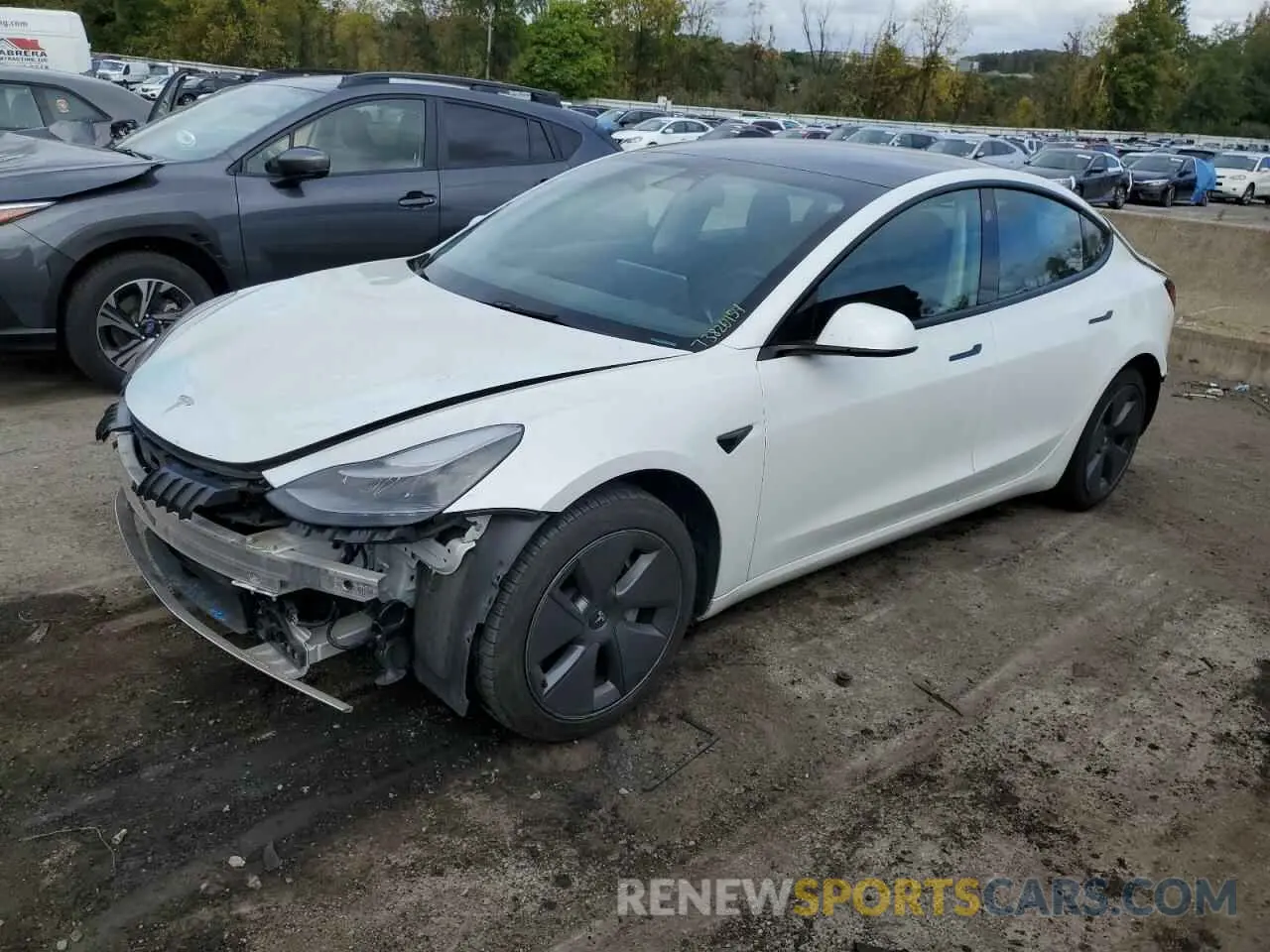 1 fotografías del automóvil dañado 5YJ3E1EAXMF096166 TESLA MODEL 3 2021