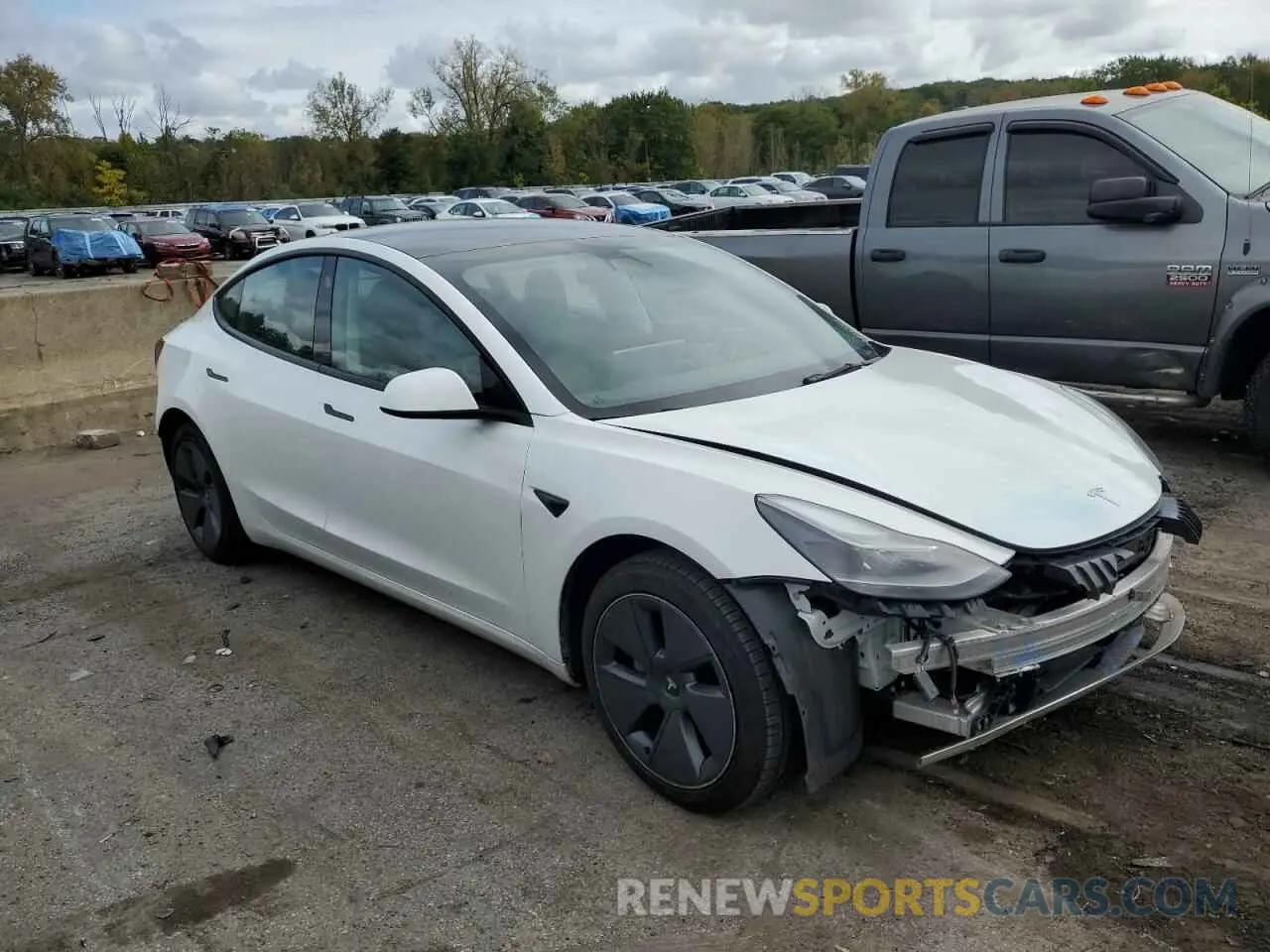 4 fotografías del automóvil dañado 5YJ3E1EAXMF096166 TESLA MODEL 3 2021