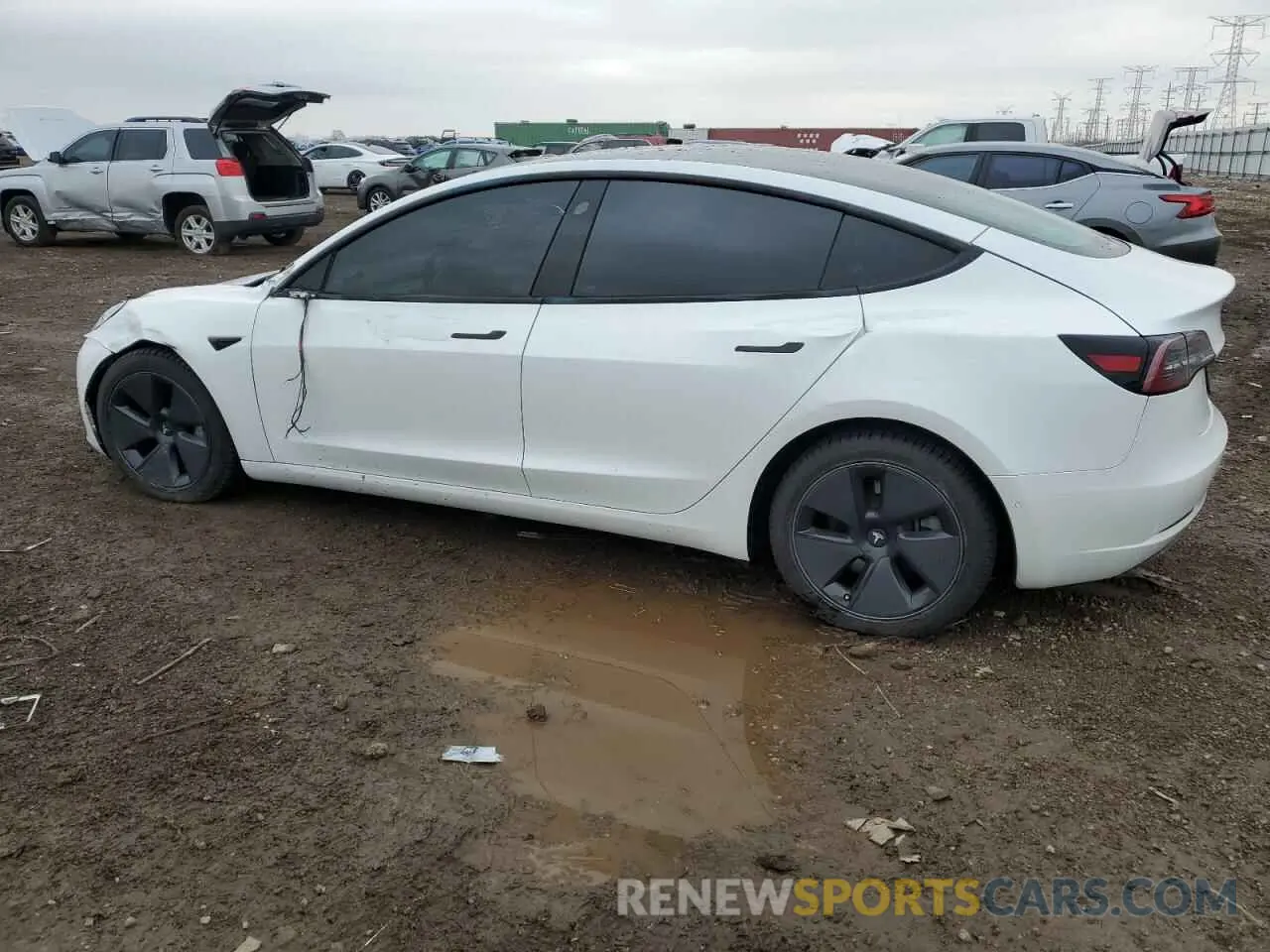 2 fotografías del automóvil dañado 5YJ3E1EAXMF853650 TESLA MODEL 3 2021