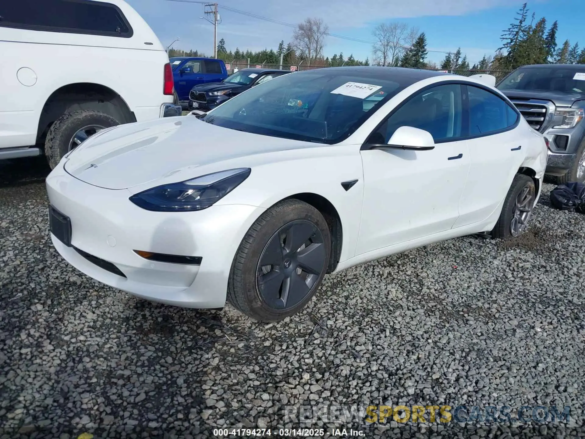 2 fotografías del automóvil dañado 5YJ3E1EAXMF871730 TESLA MODEL 3 2021