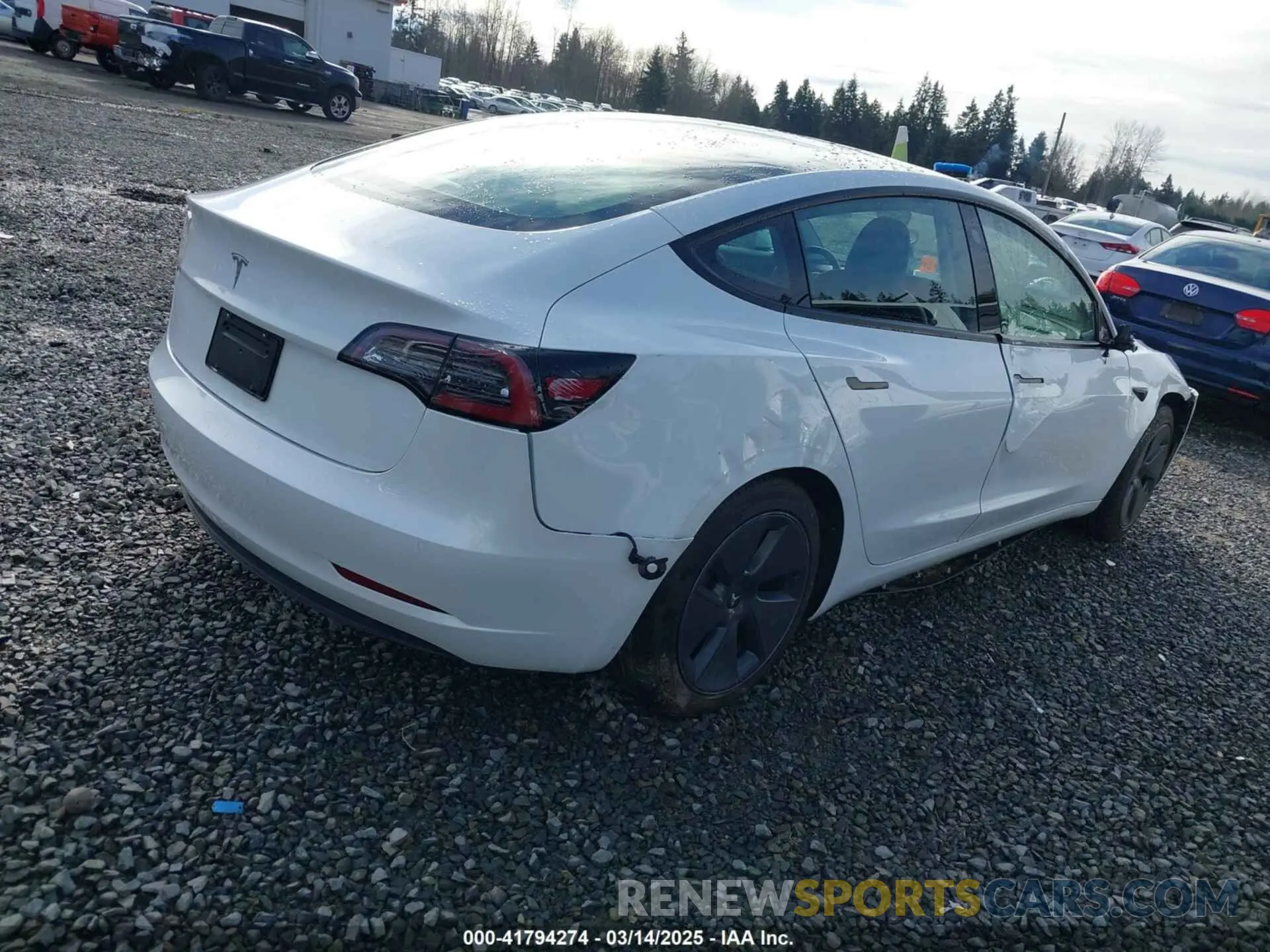 4 fotografías del automóvil dañado 5YJ3E1EAXMF871730 TESLA MODEL 3 2021