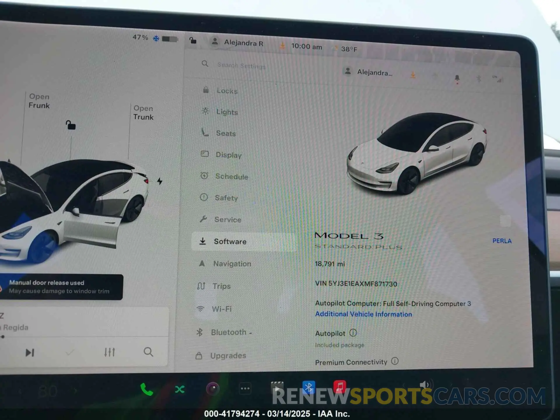 7 fotografías del automóvil dañado 5YJ3E1EAXMF871730 TESLA MODEL 3 2021