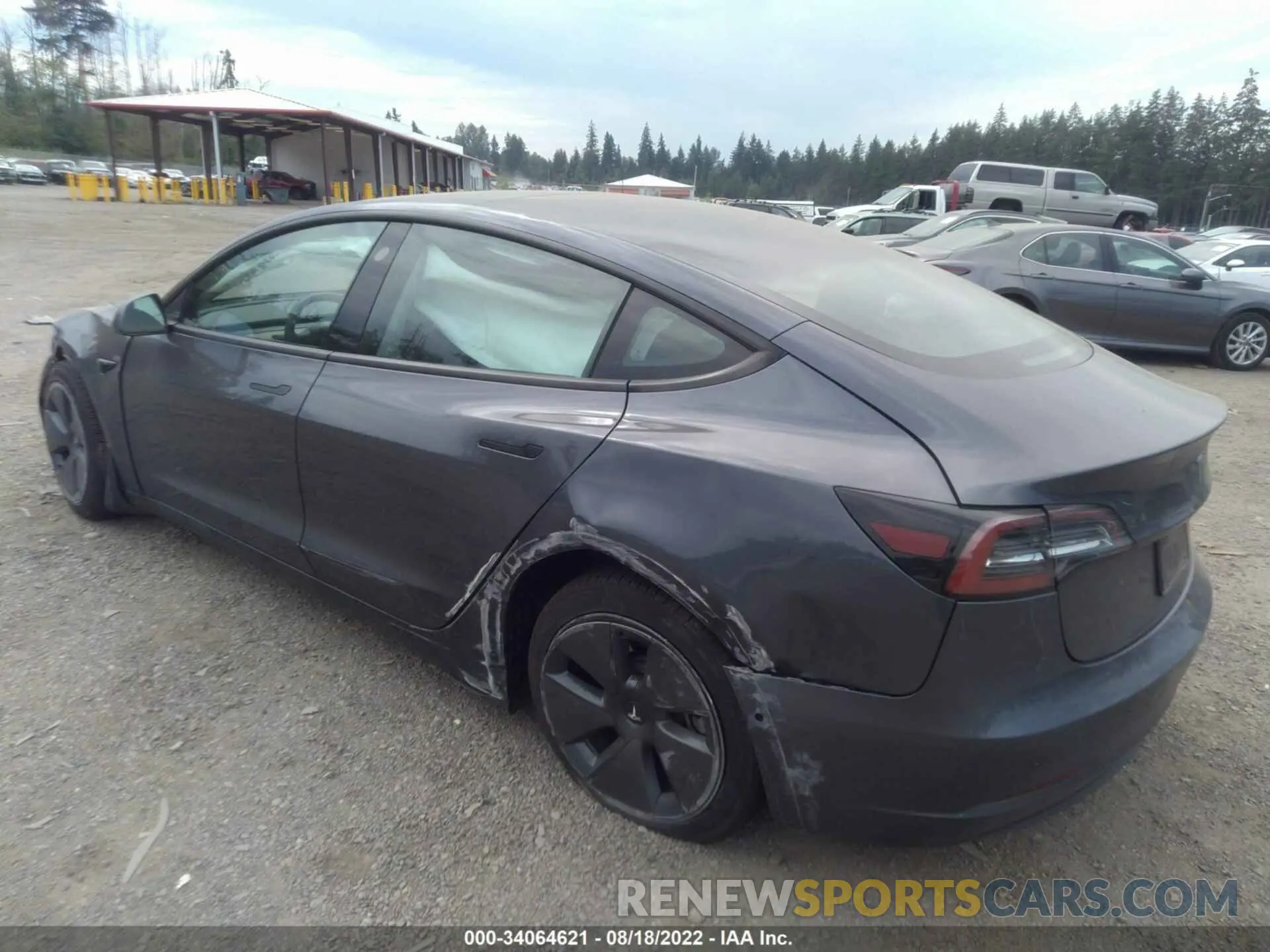 3 fotografías del automóvil dañado 5YJ3E1EAXMF873834 TESLA MODEL 3 2021