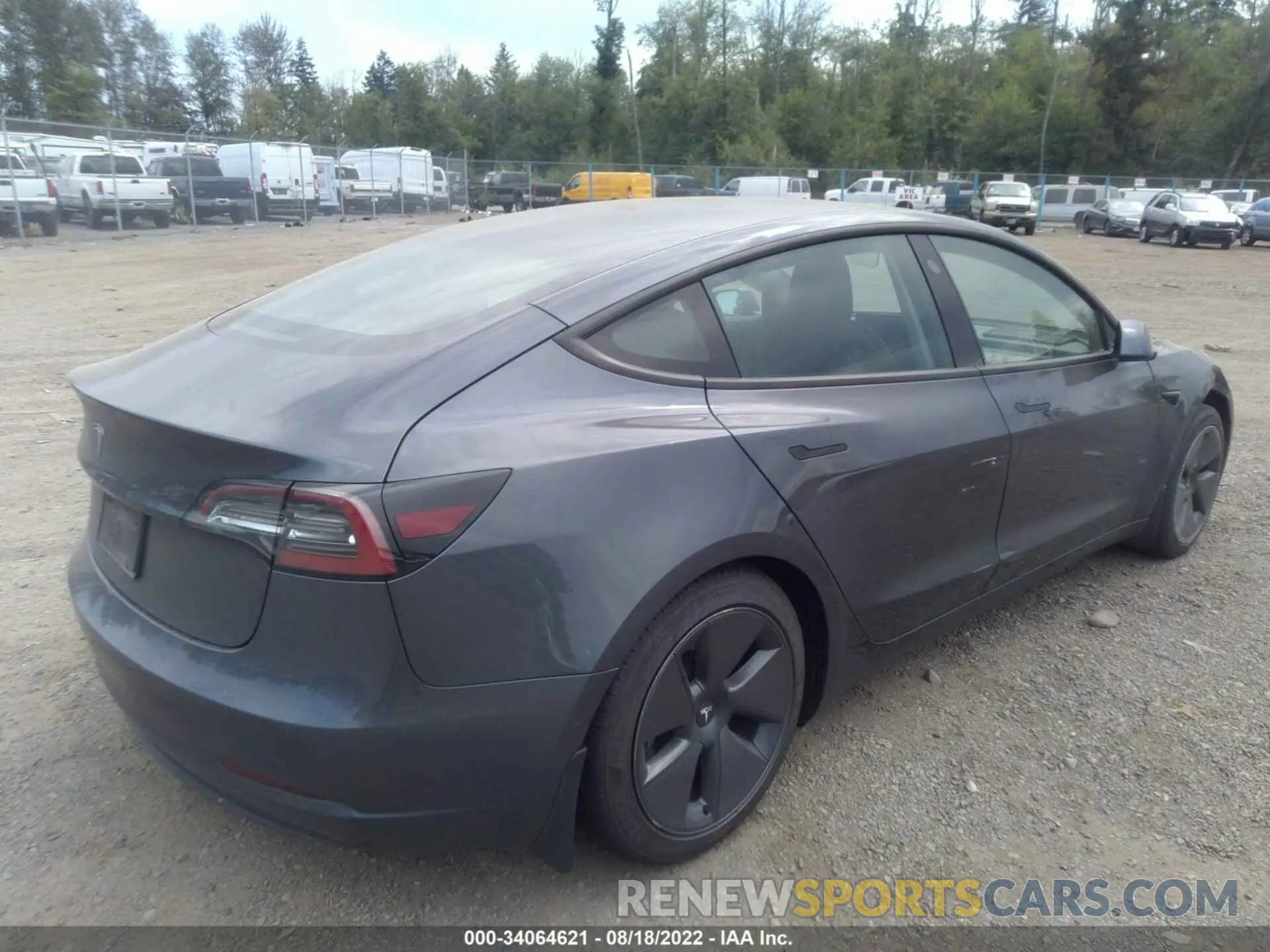 4 fotografías del automóvil dañado 5YJ3E1EAXMF873834 TESLA MODEL 3 2021
