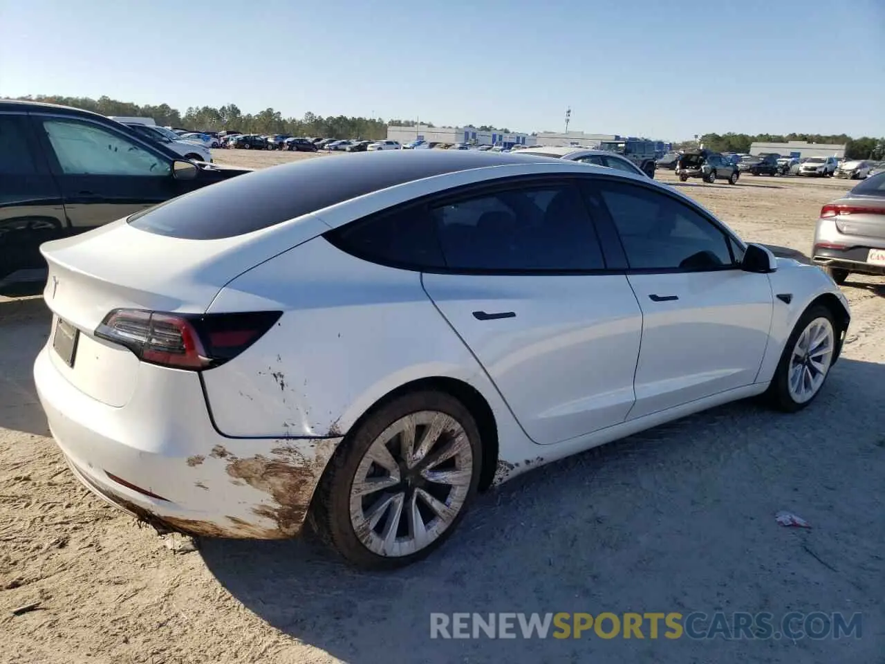 3 fotografías del automóvil dañado 5YJ3E1EAXMF908338 TESLA MODEL 3 2021