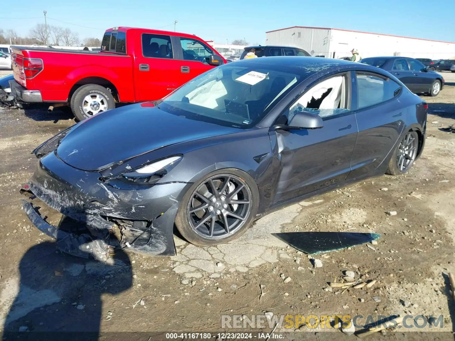 2 fotografías del automóvil dañado 5YJ3E1EAXMF922692 TESLA MODEL 3 2021
