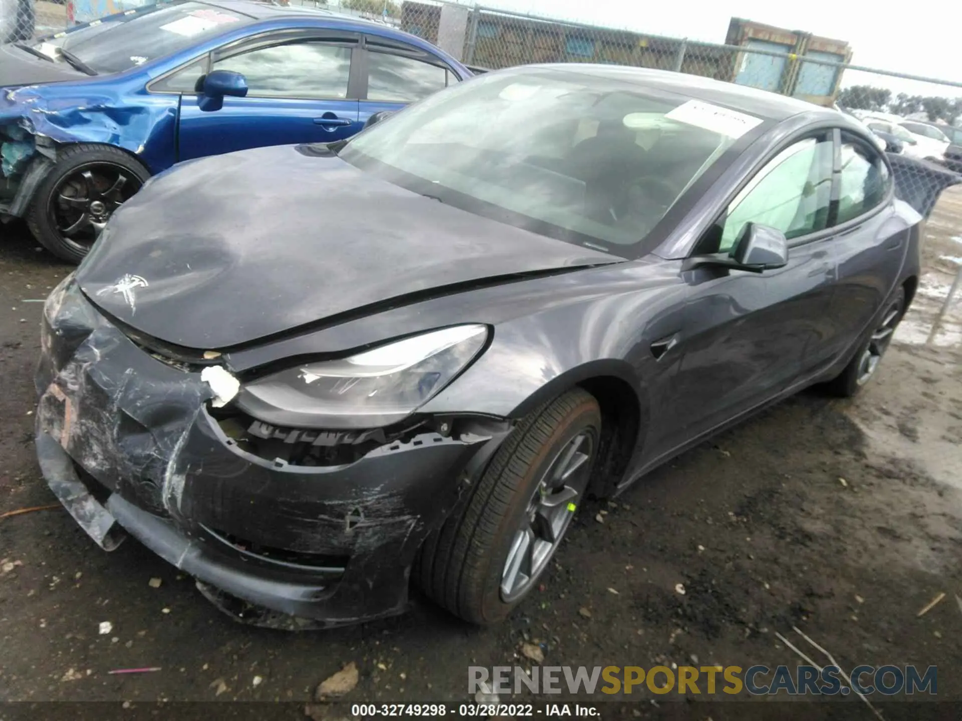 2 fotografías del automóvil dañado 5YJ3E1EAXMF930209 TESLA MODEL 3 2021