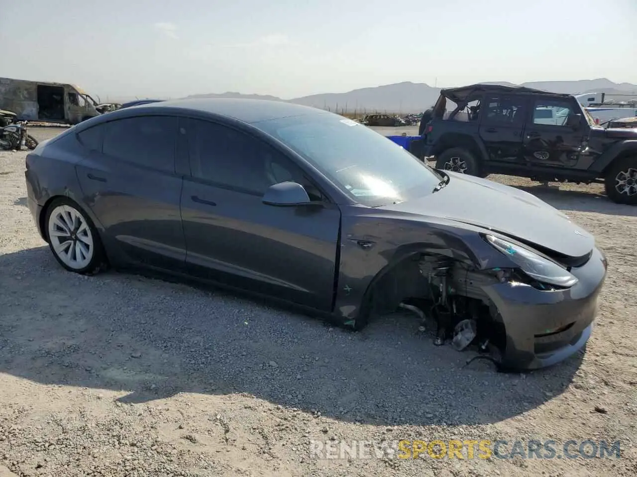 4 fotografías del automóvil dañado 5YJ3E1EB0MF005205 TESLA MODEL 3 2021