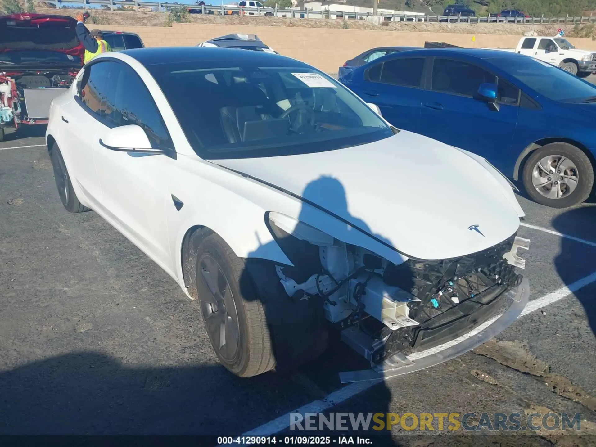 1 fotografías del automóvil dañado 5YJ3E1EB0MF010078 TESLA MODEL 3 2021