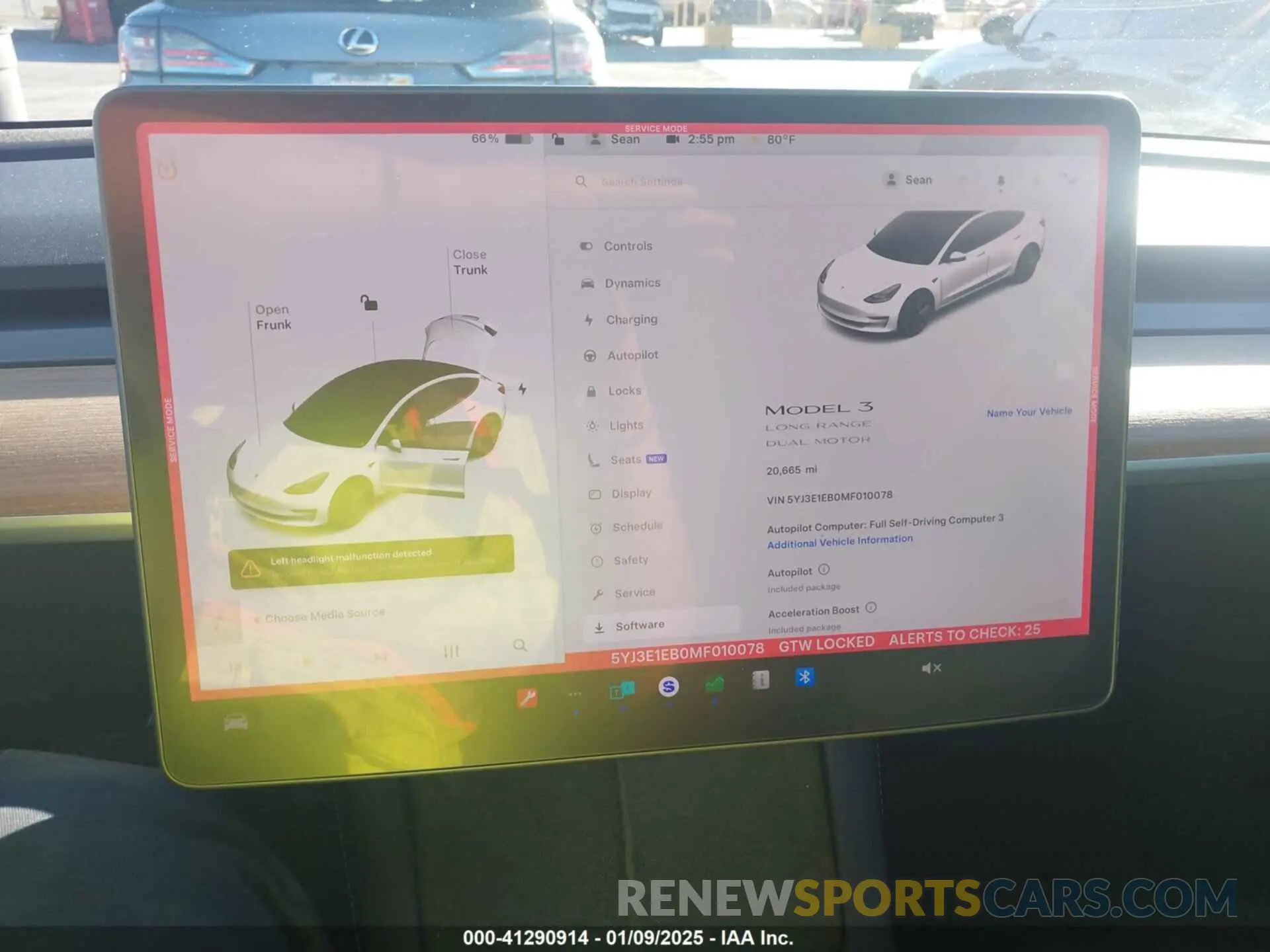 7 fotografías del automóvil dañado 5YJ3E1EB0MF010078 TESLA MODEL 3 2021