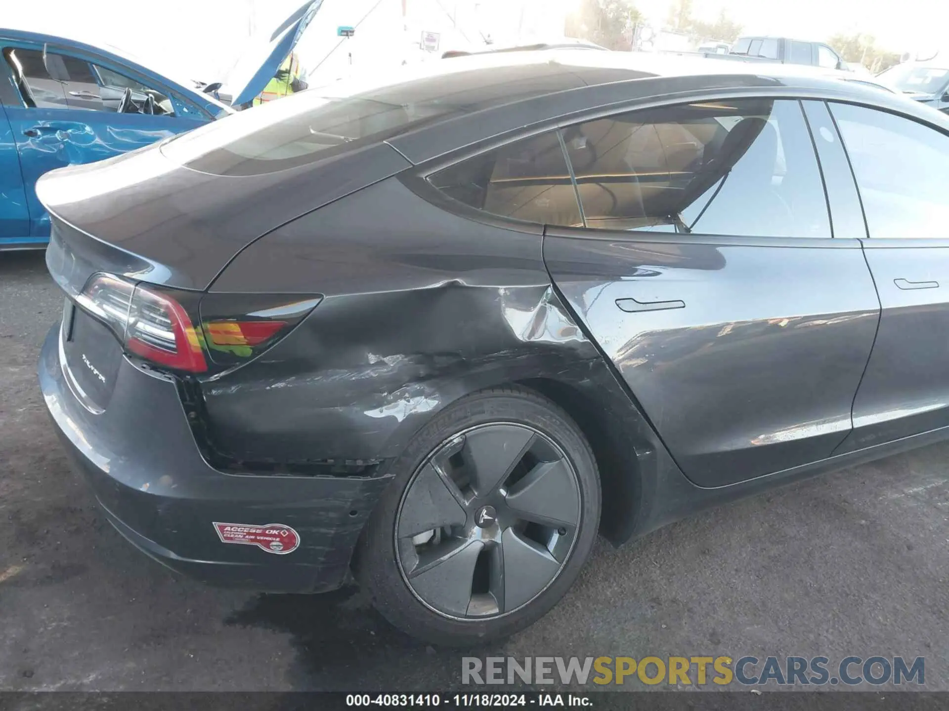 6 fotografías del automóvil dañado 5YJ3E1EB0MF050967 TESLA MODEL 3 2021