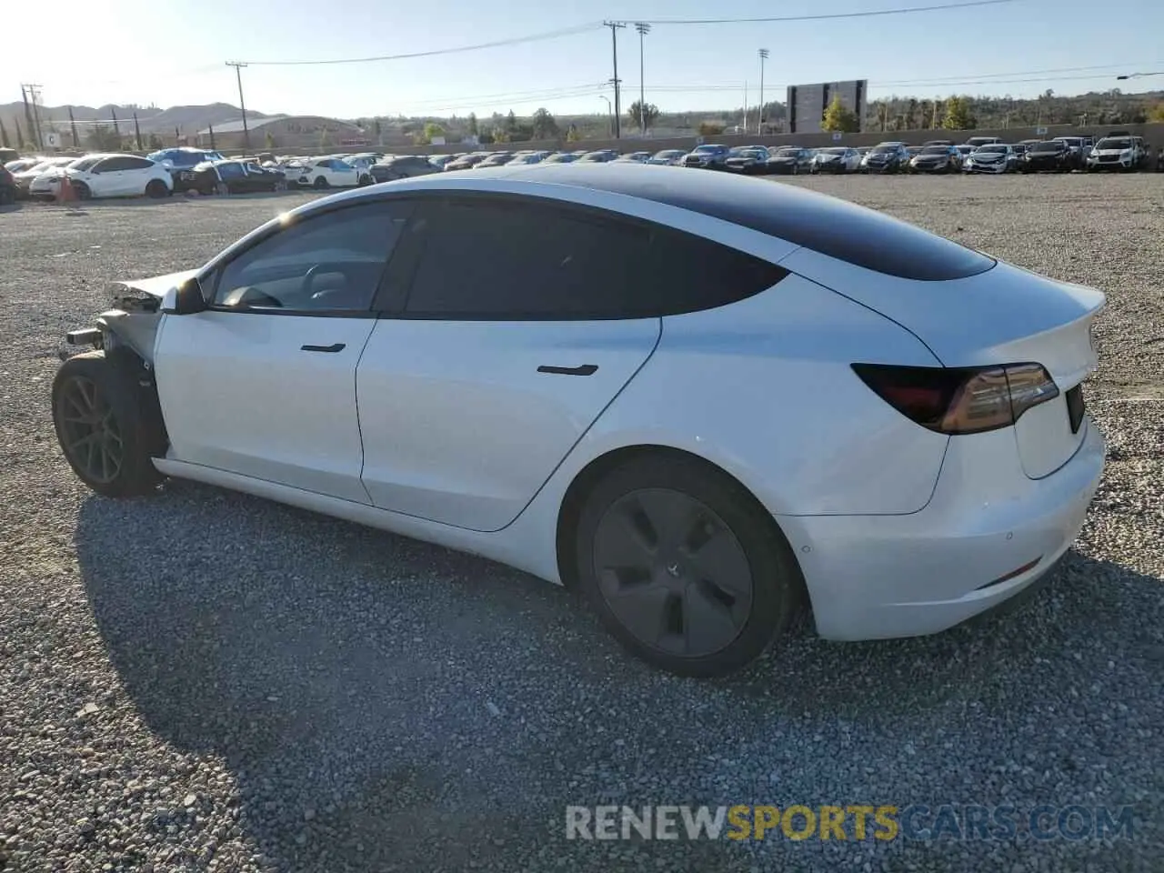 2 fotografías del automóvil dañado 5YJ3E1EB0MF059457 TESLA MODEL 3 2021
