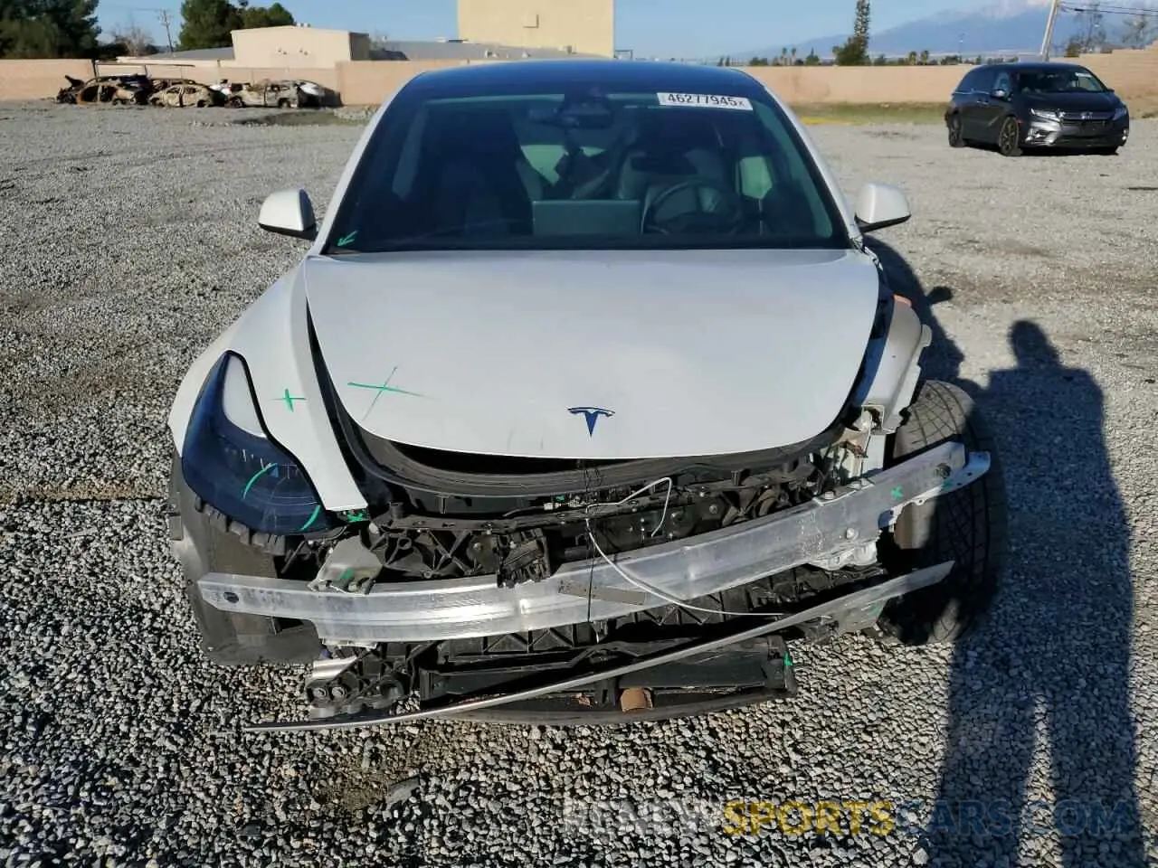5 fotografías del automóvil dañado 5YJ3E1EB0MF059457 TESLA MODEL 3 2021