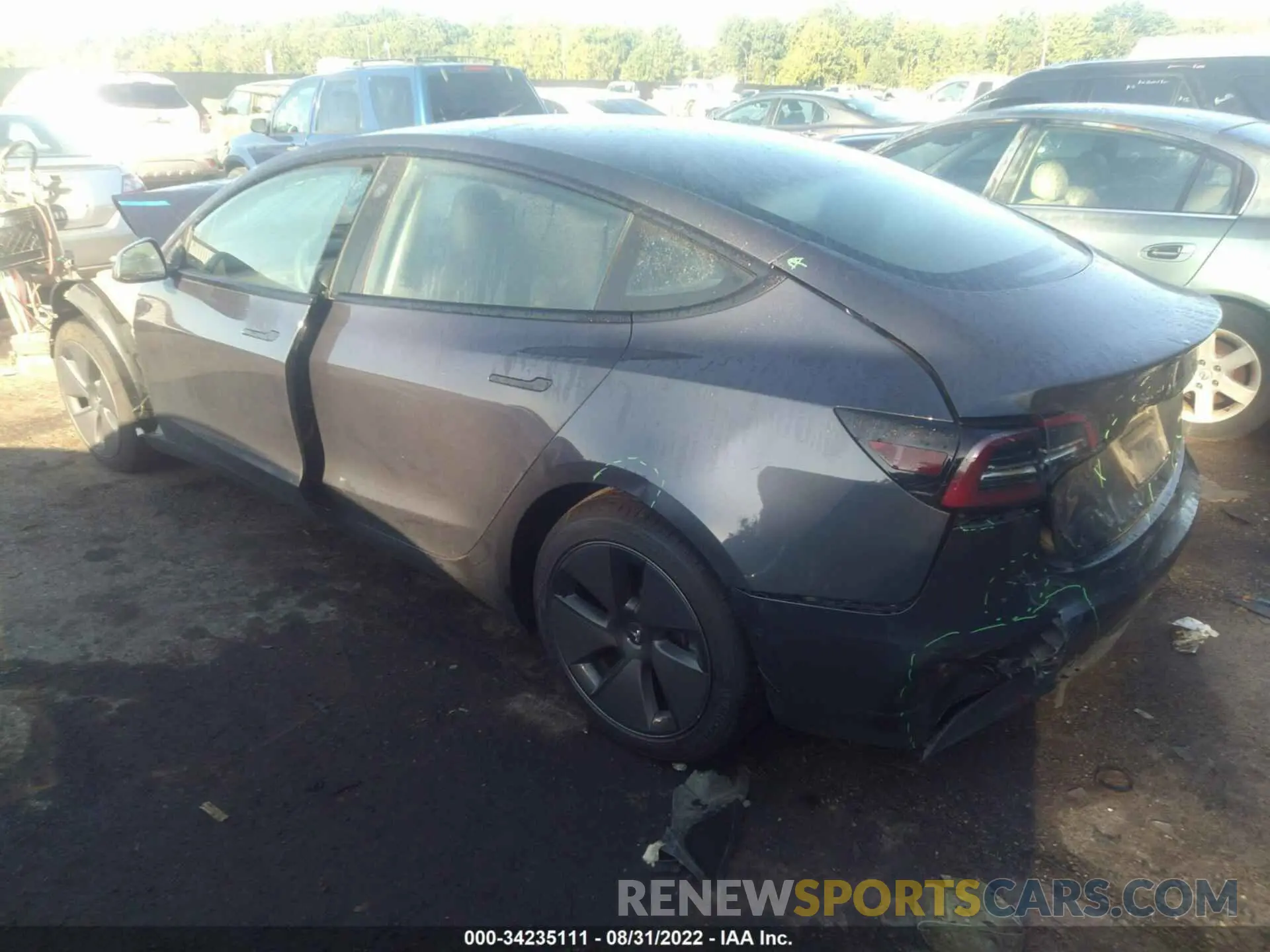 3 fotografías del automóvil dañado 5YJ3E1EB0MF853147 TESLA MODEL 3 2021