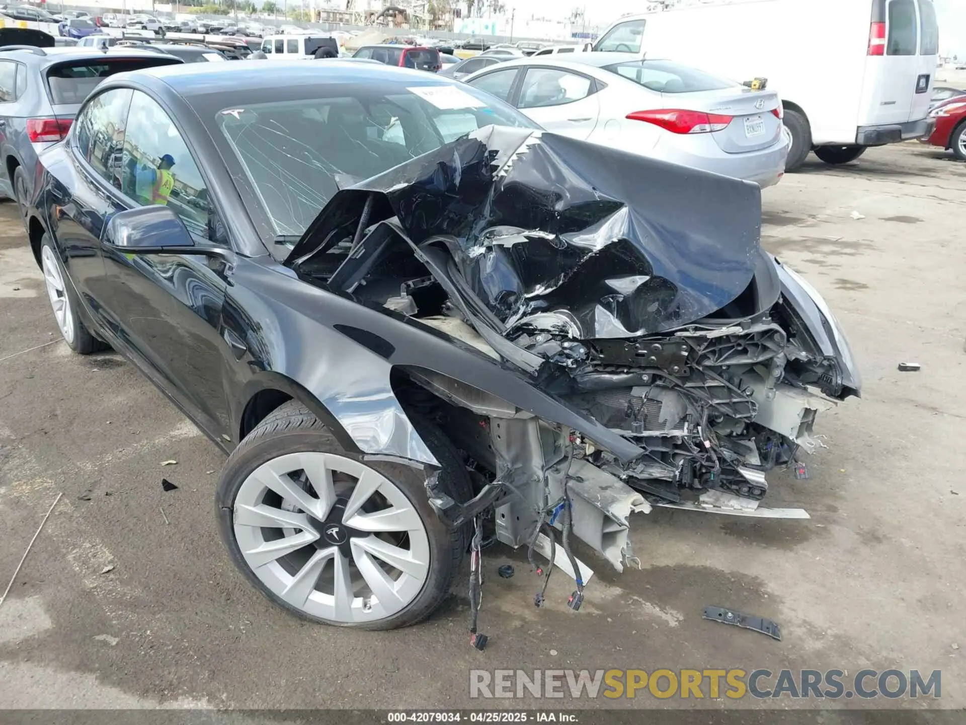 6 fotografías del automóvil dañado 5YJ3E1EB0MF855531 TESLA MODEL 3 2021
