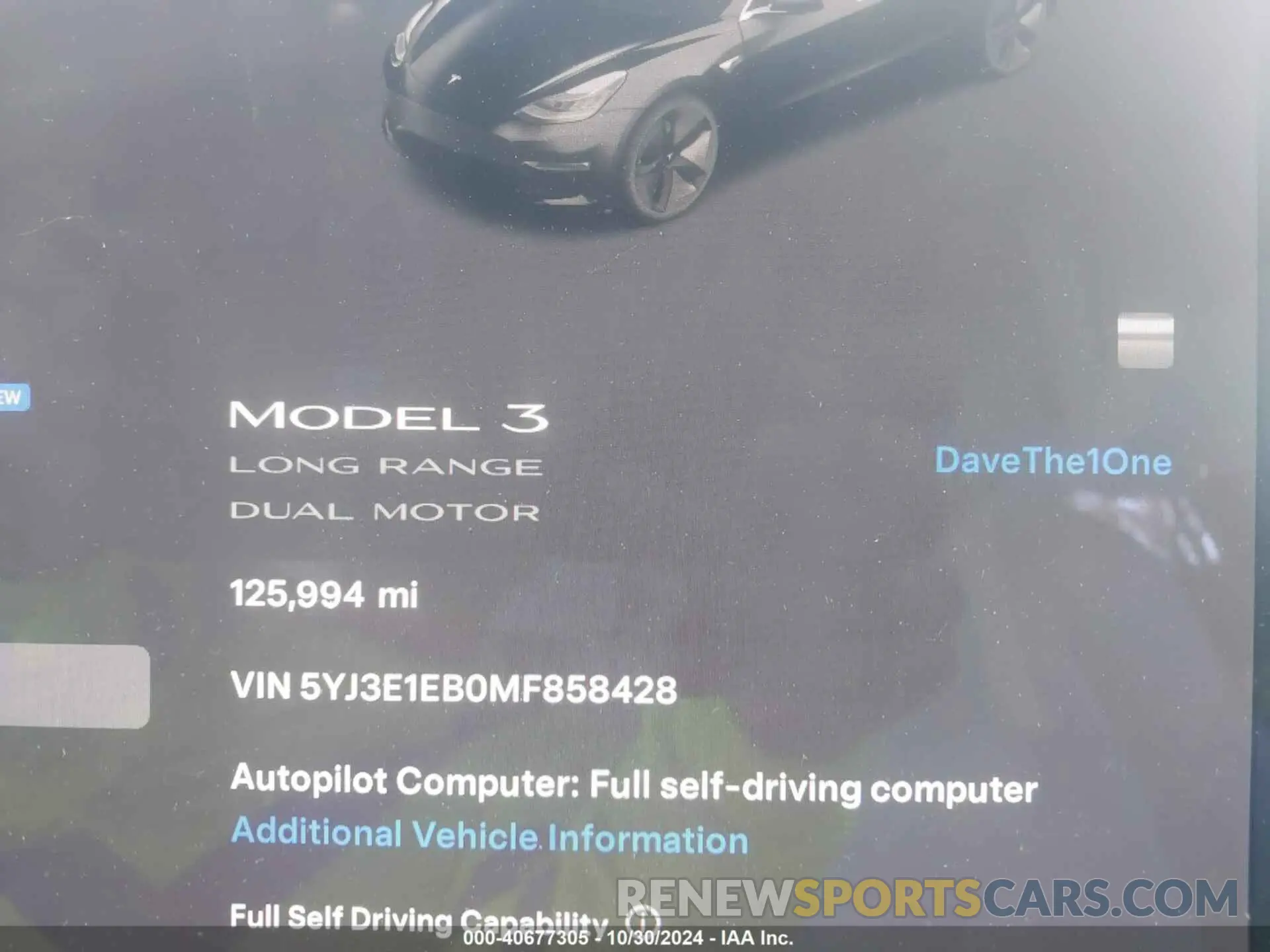7 fotografías del automóvil dañado 5YJ3E1EB0MF858428 TESLA MODEL 3 2021