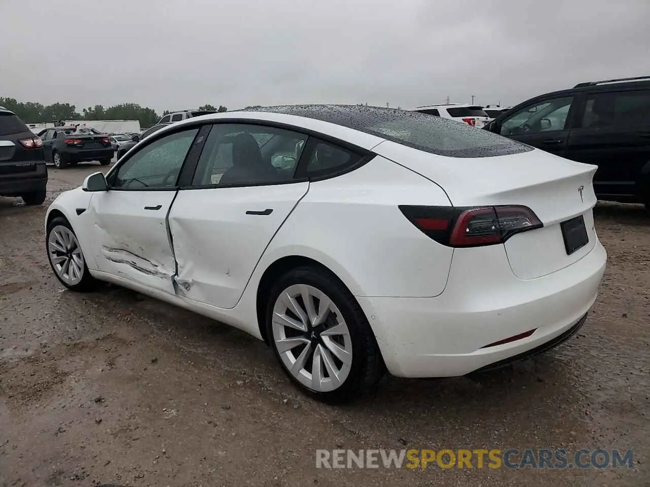 2 fotografías del automóvil dañado 5YJ3E1EB0MF862446 TESLA MODEL 3 2021