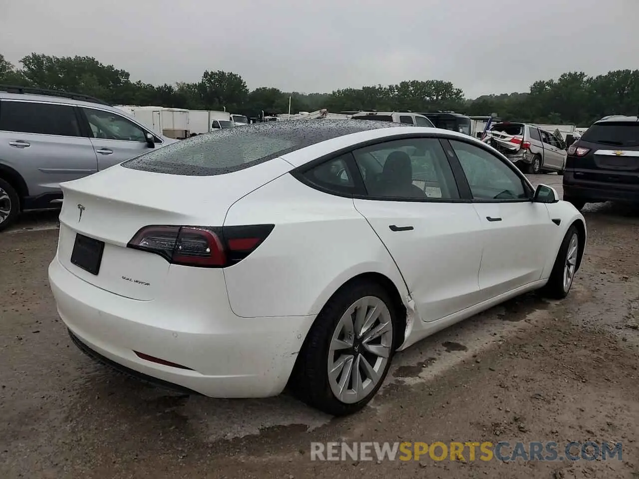 3 fotografías del automóvil dañado 5YJ3E1EB0MF862446 TESLA MODEL 3 2021
