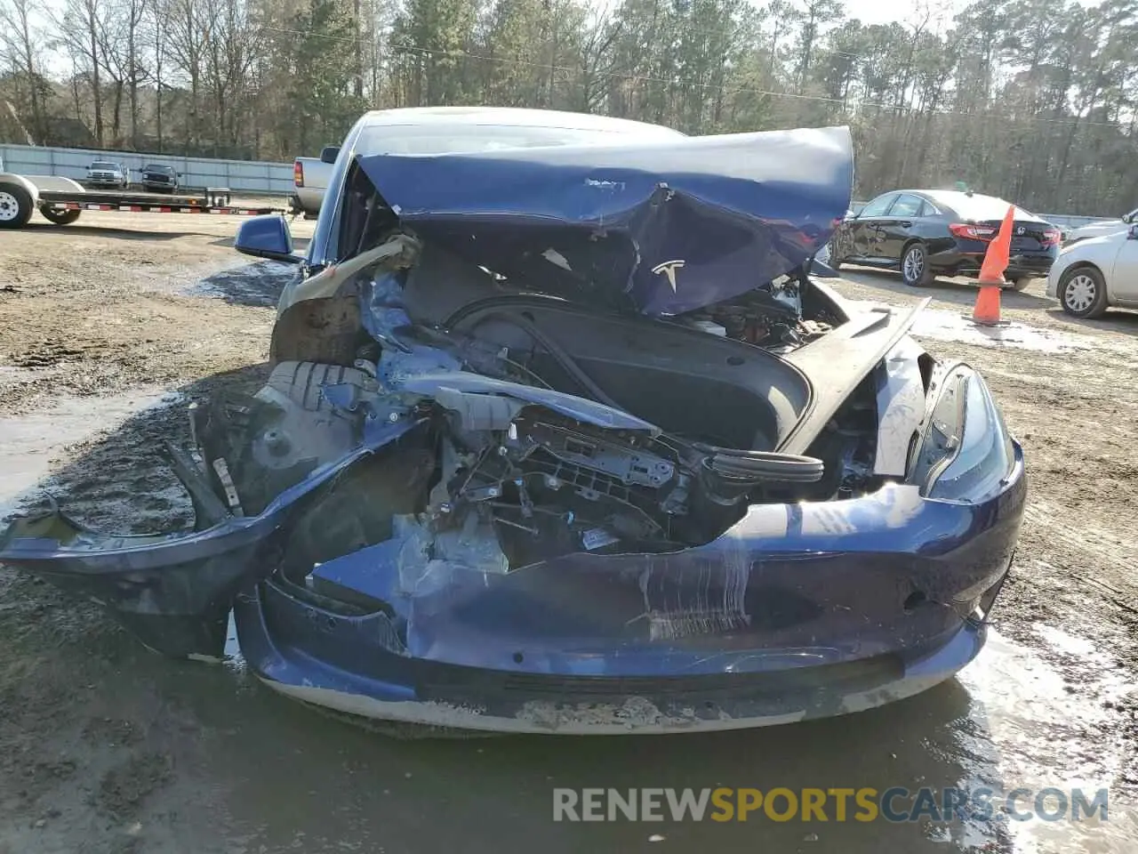 5 fotografías del automóvil dañado 5YJ3E1EB0MF869168 TESLA MODEL 3 2021