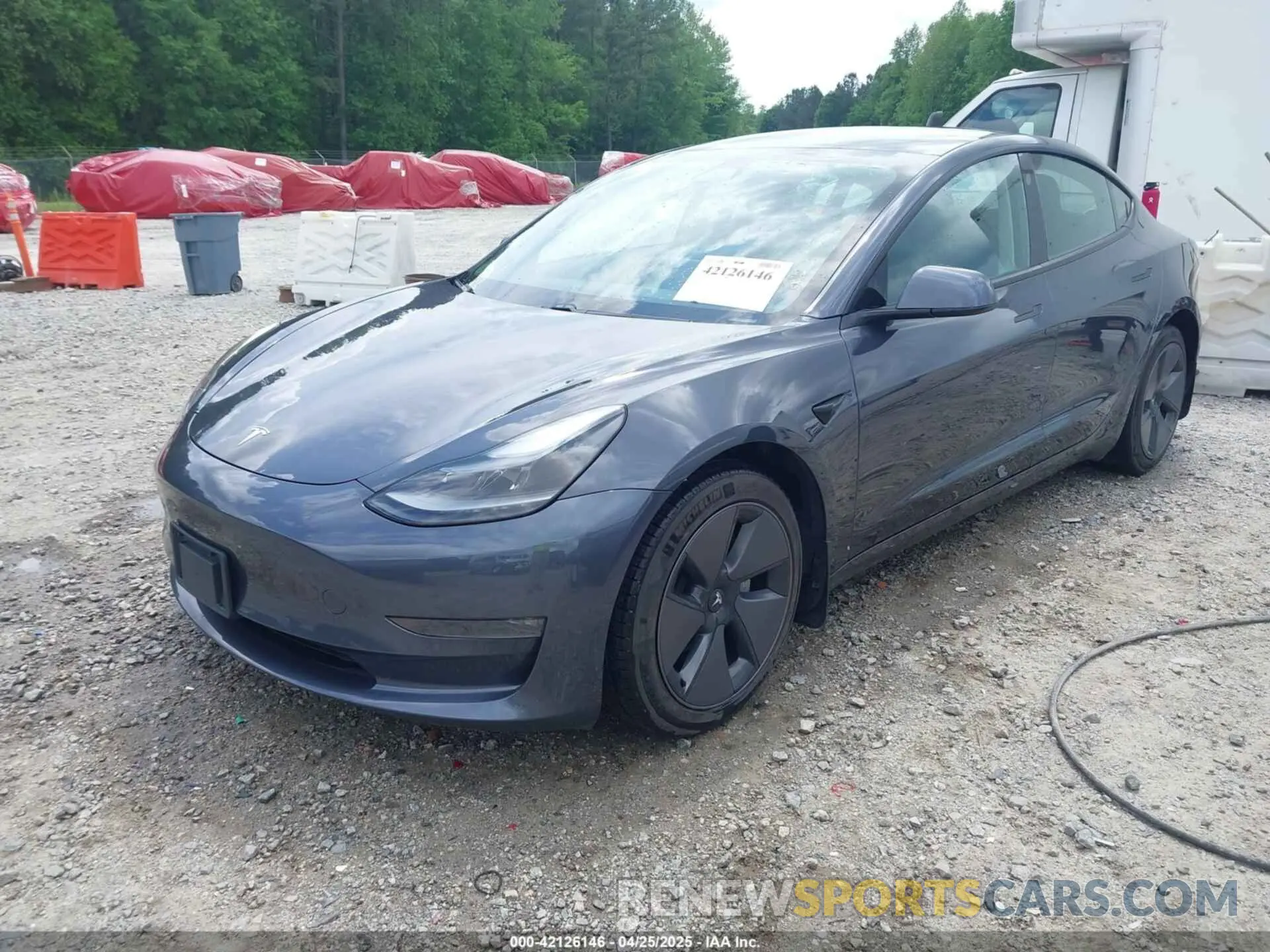 2 fotografías del automóvil dañado 5YJ3E1EB0MF979654 TESLA MODEL 3 2021
