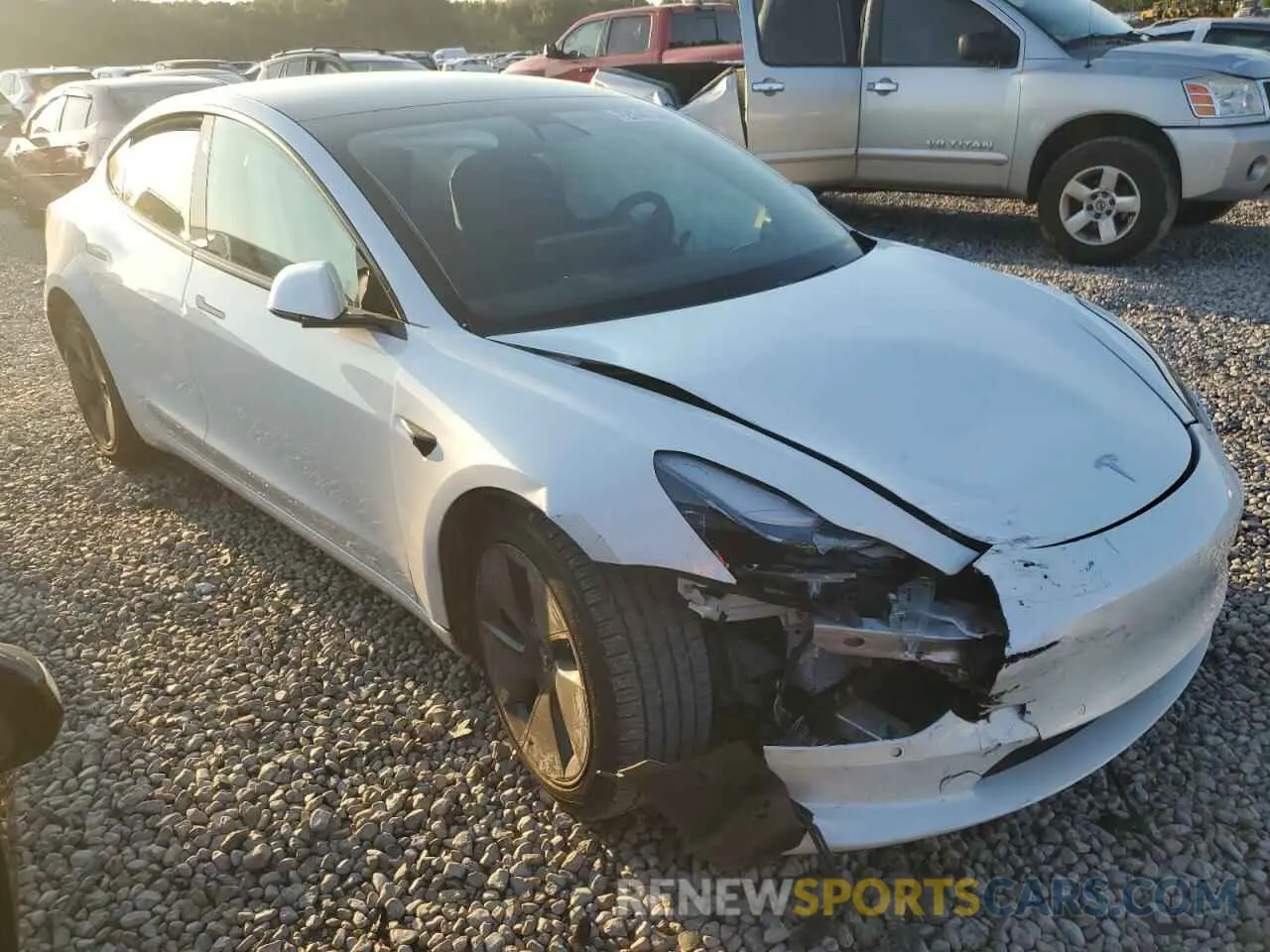 4 fotografías del automóvil dañado 5YJ3E1EB0MF992310 TESLA MODEL 3 2021