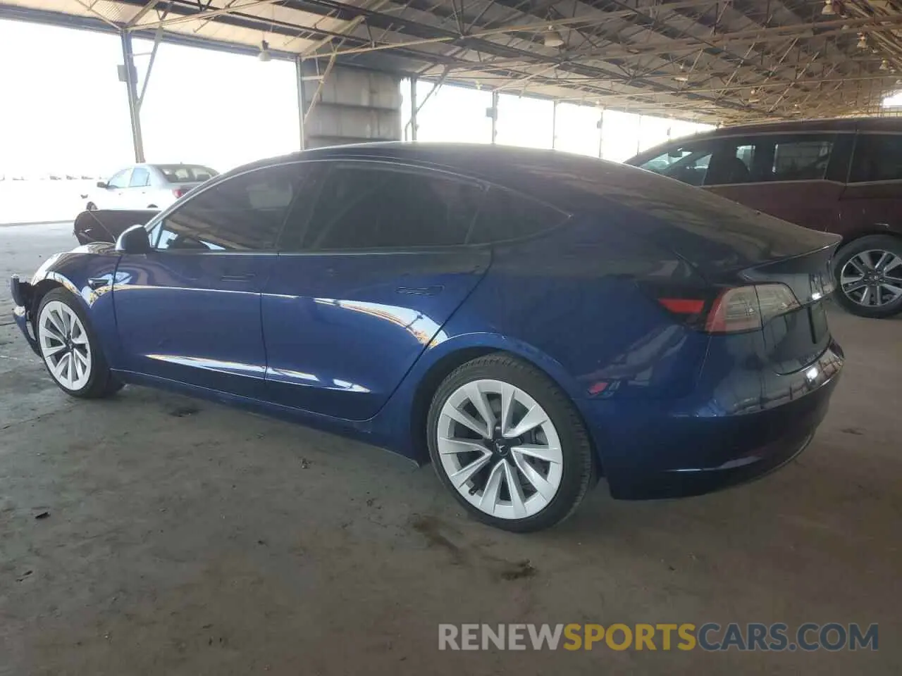2 fotografías del automóvil dañado 5YJ3E1EB0MF996891 TESLA MODEL 3 2021
