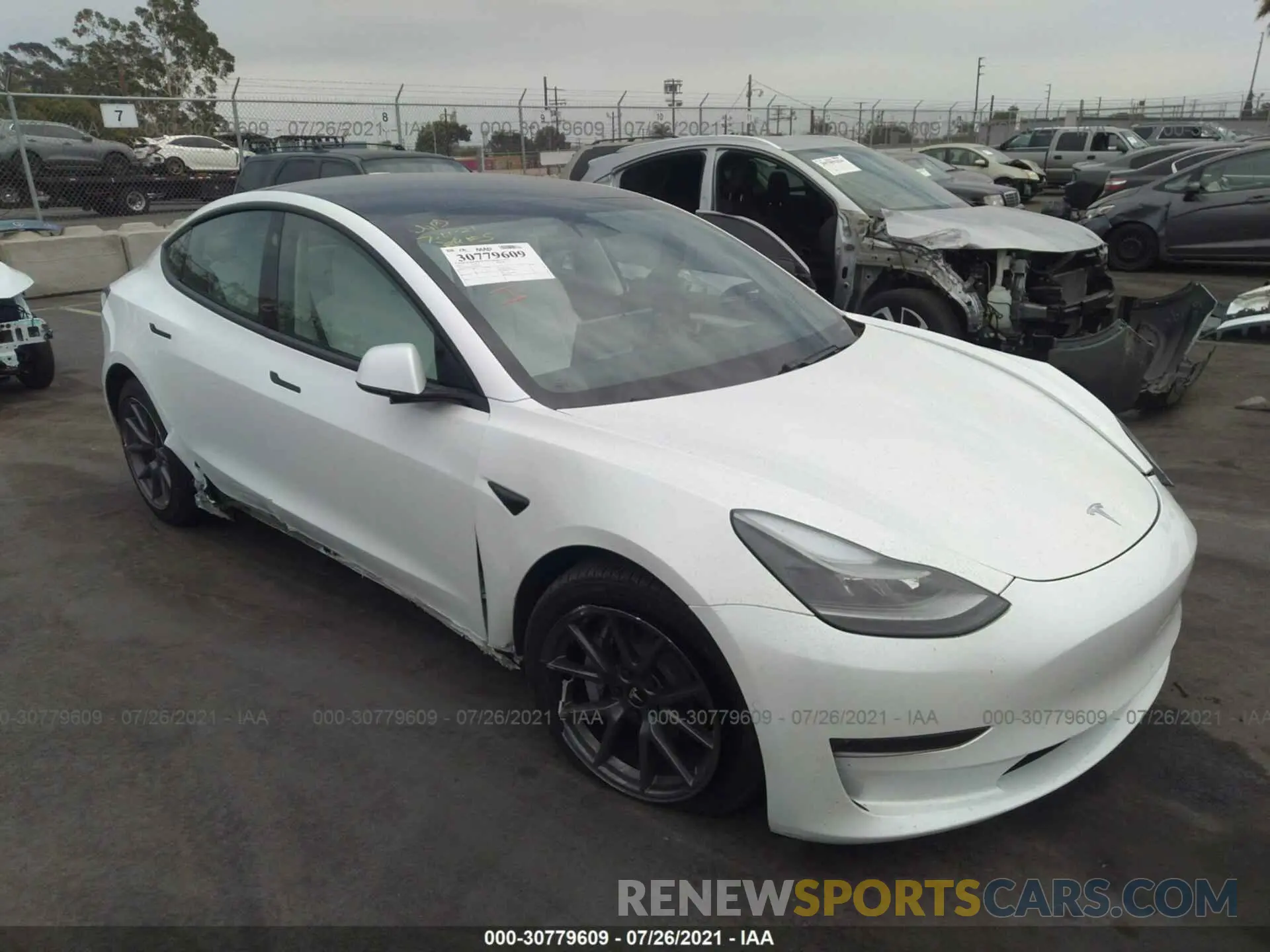 1 fotografías del automóvil dañado 5YJ3E1EB1MF001017 TESLA MODEL 3 2021