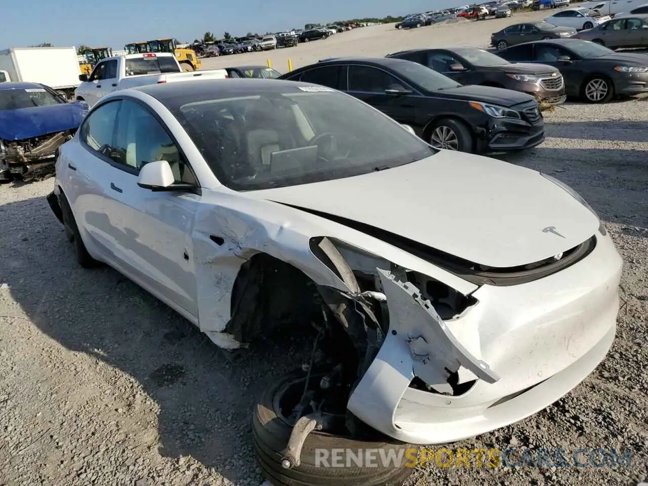 4 fotografías del automóvil dañado 5YJ3E1EB1MF002247 TESLA MODEL 3 2021